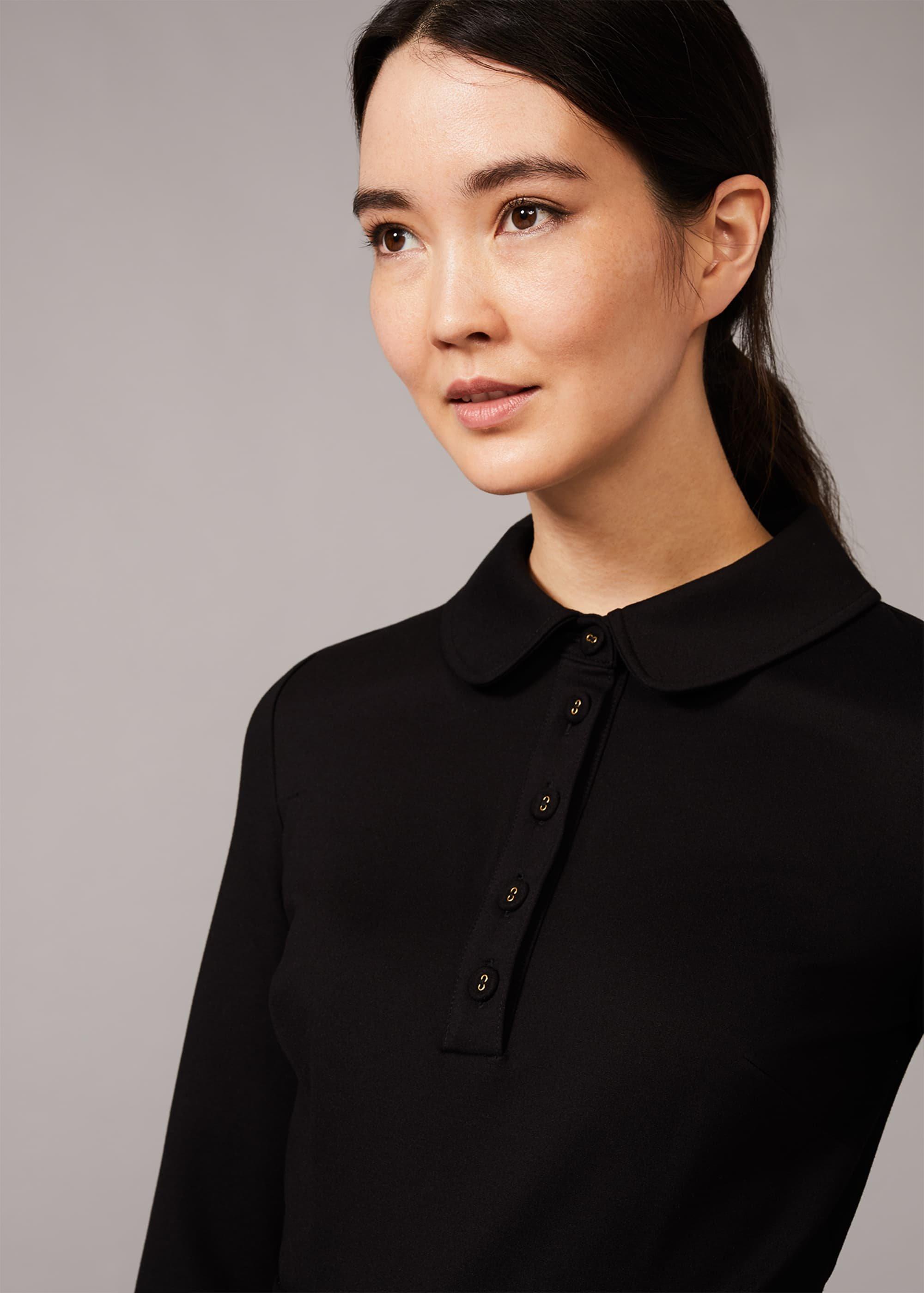 Enola Belted Ponte Shirt Dress