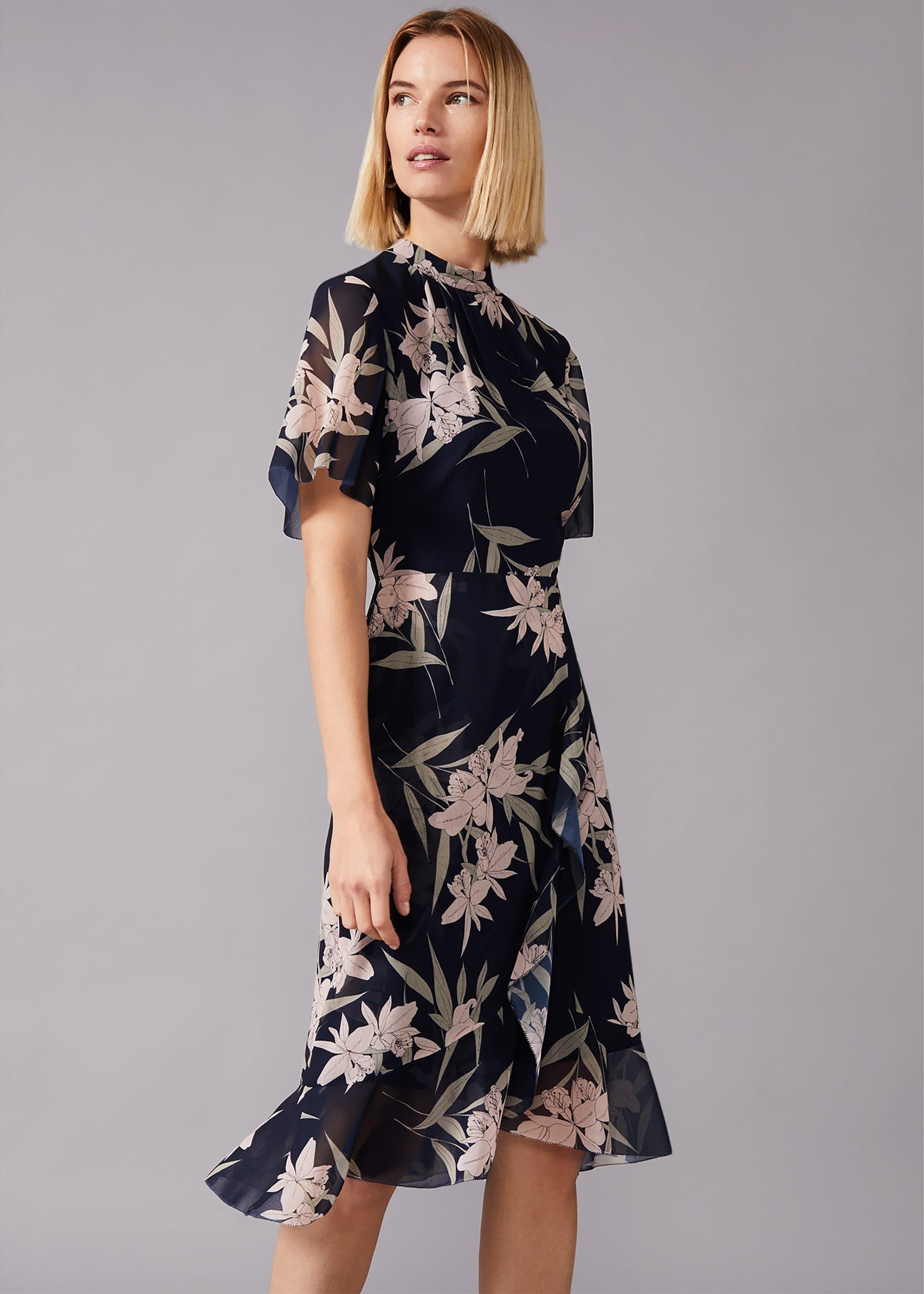 Gracen Palm Print Tea Dress