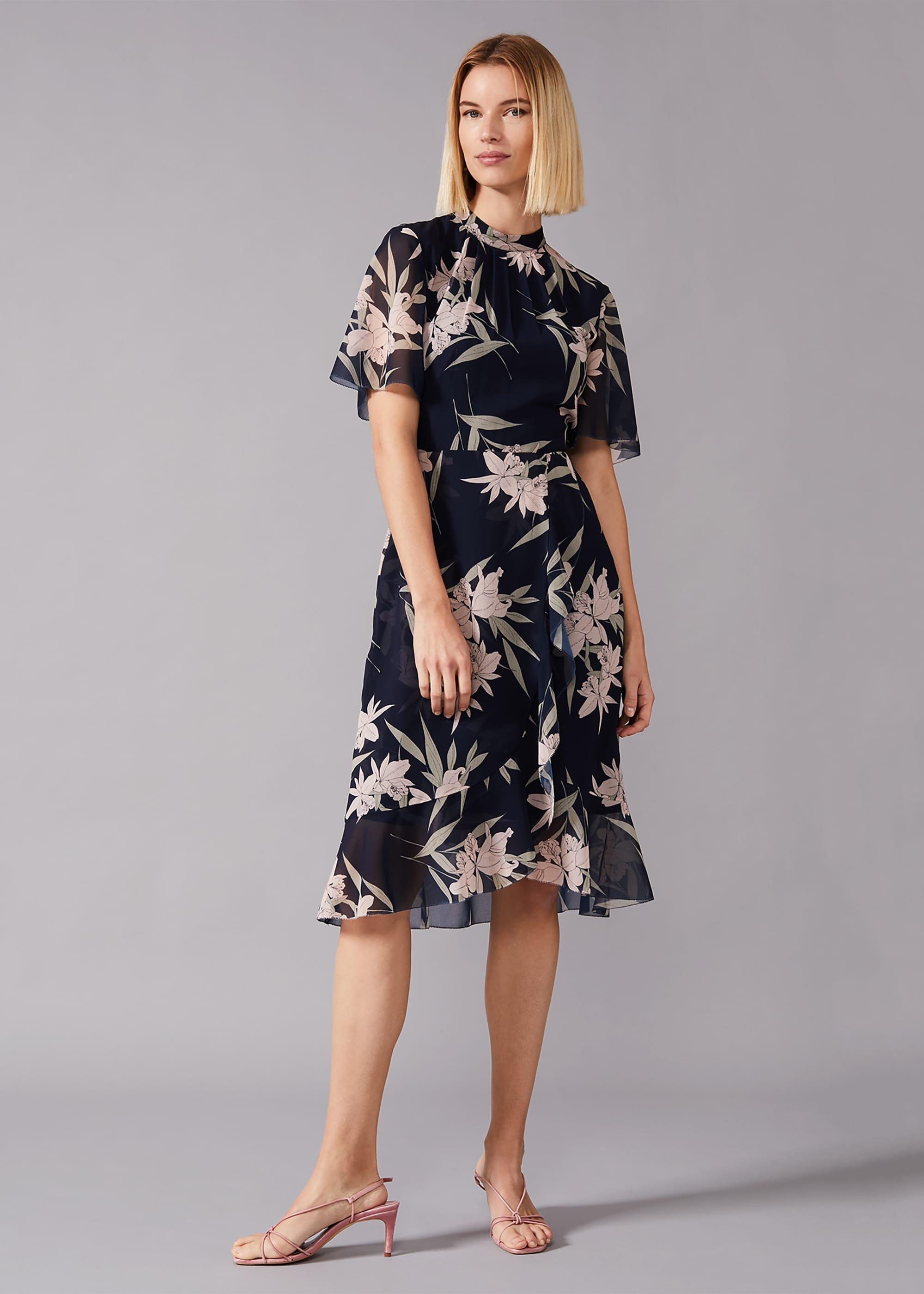 Gracen Palm Print Tea Dress