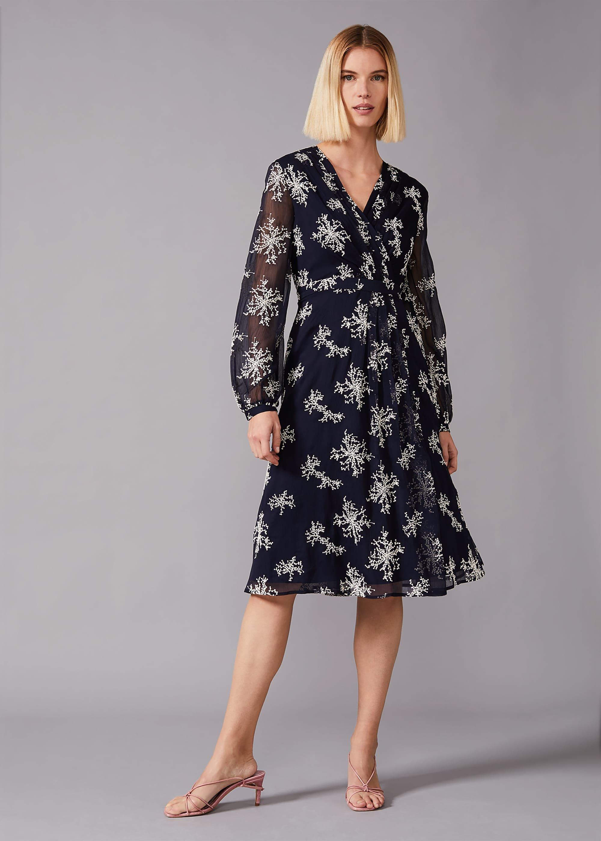 Nicki Embroidered Sprig Tea Dress