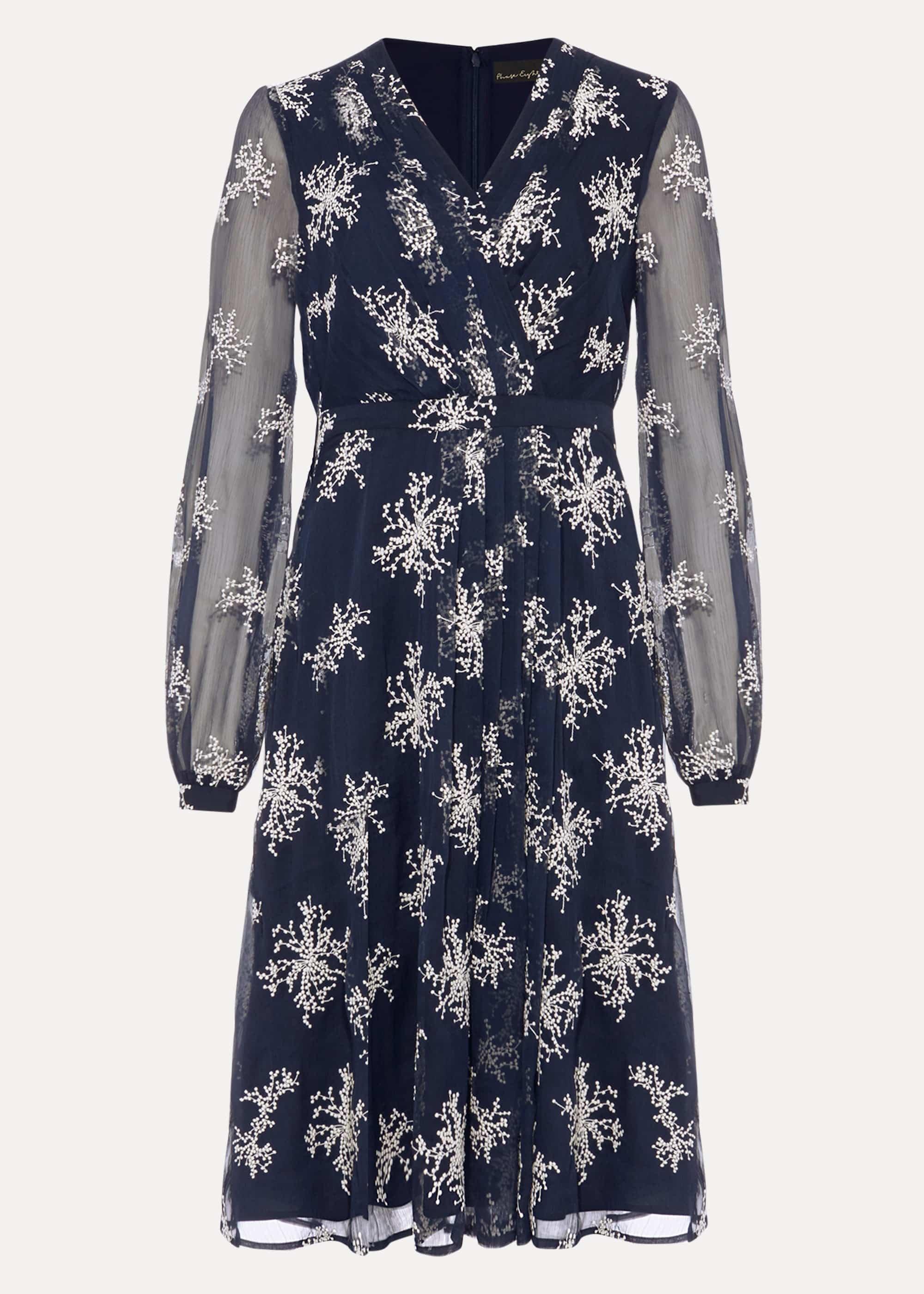 Nicki Embroidered Sprig Tea Dress