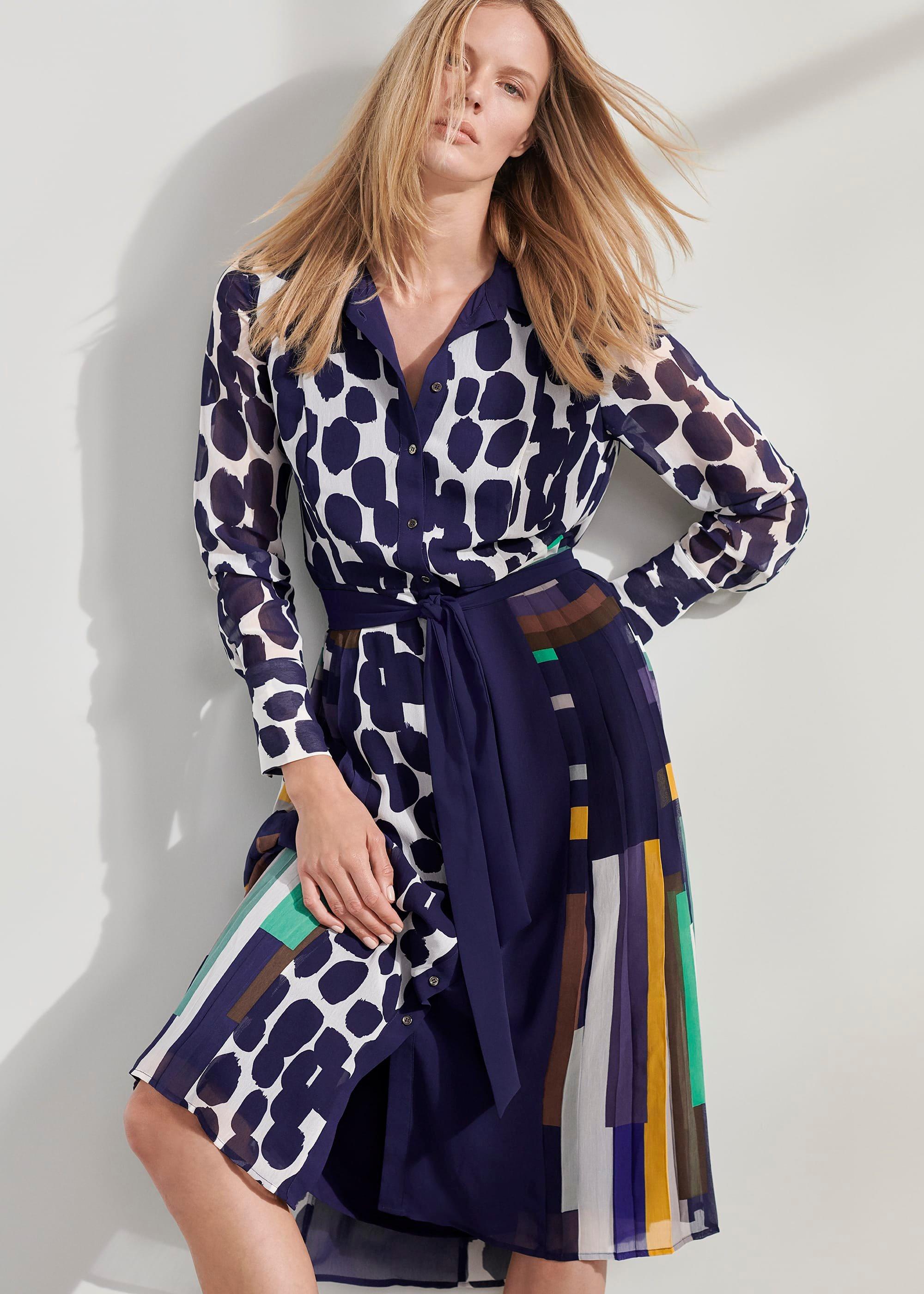 Tanjina Mixed Print Pleated Dress