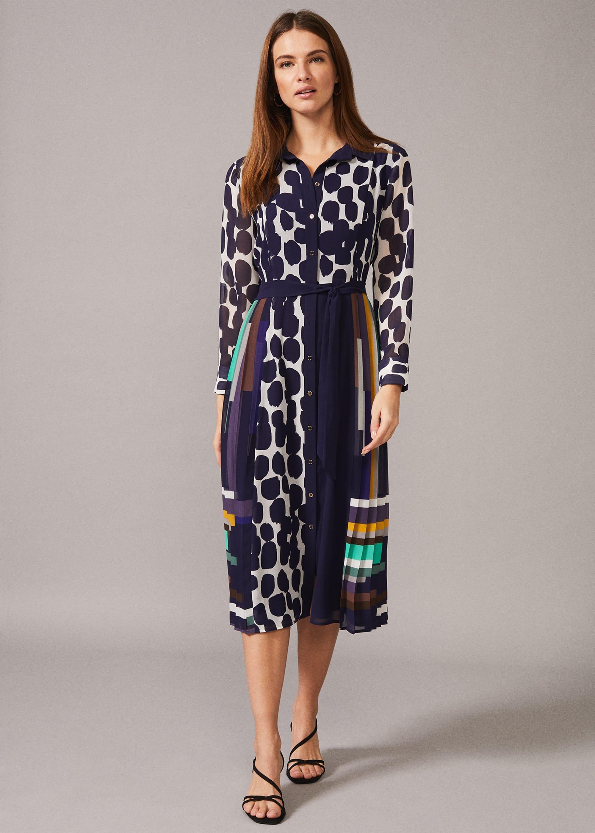 Tanjina Mixed Print Pleated Dress