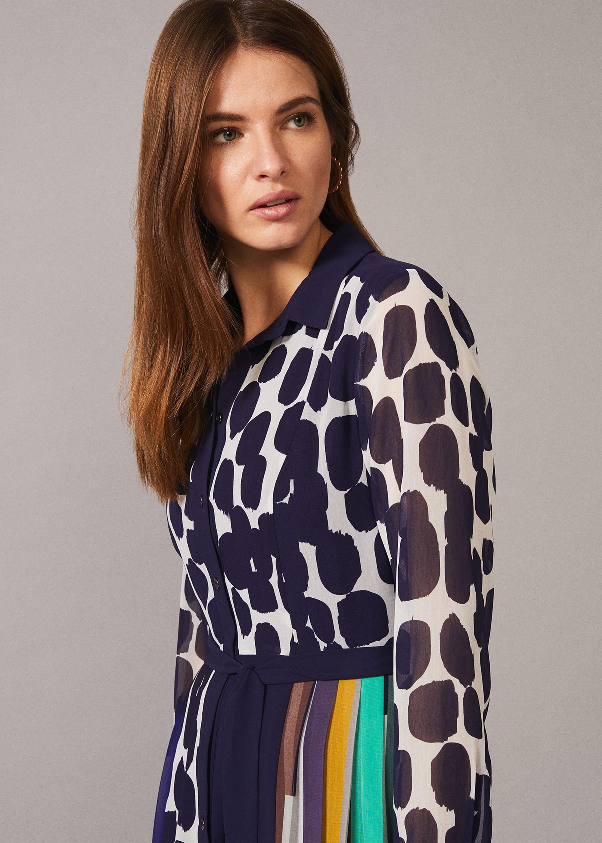 Tanjina Mixed Print Pleated Dress