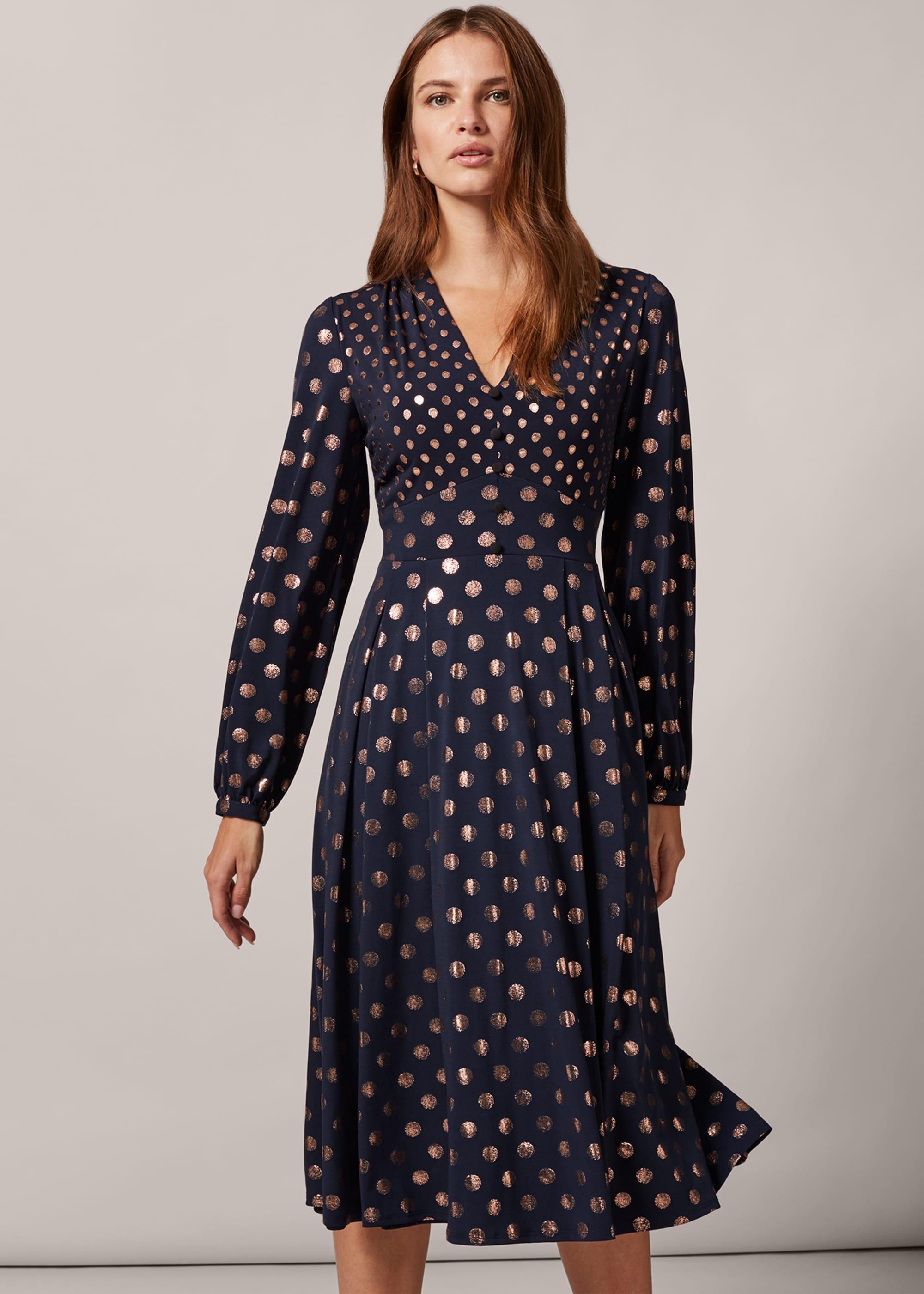 Jacinta Mixed Spot Print Dress