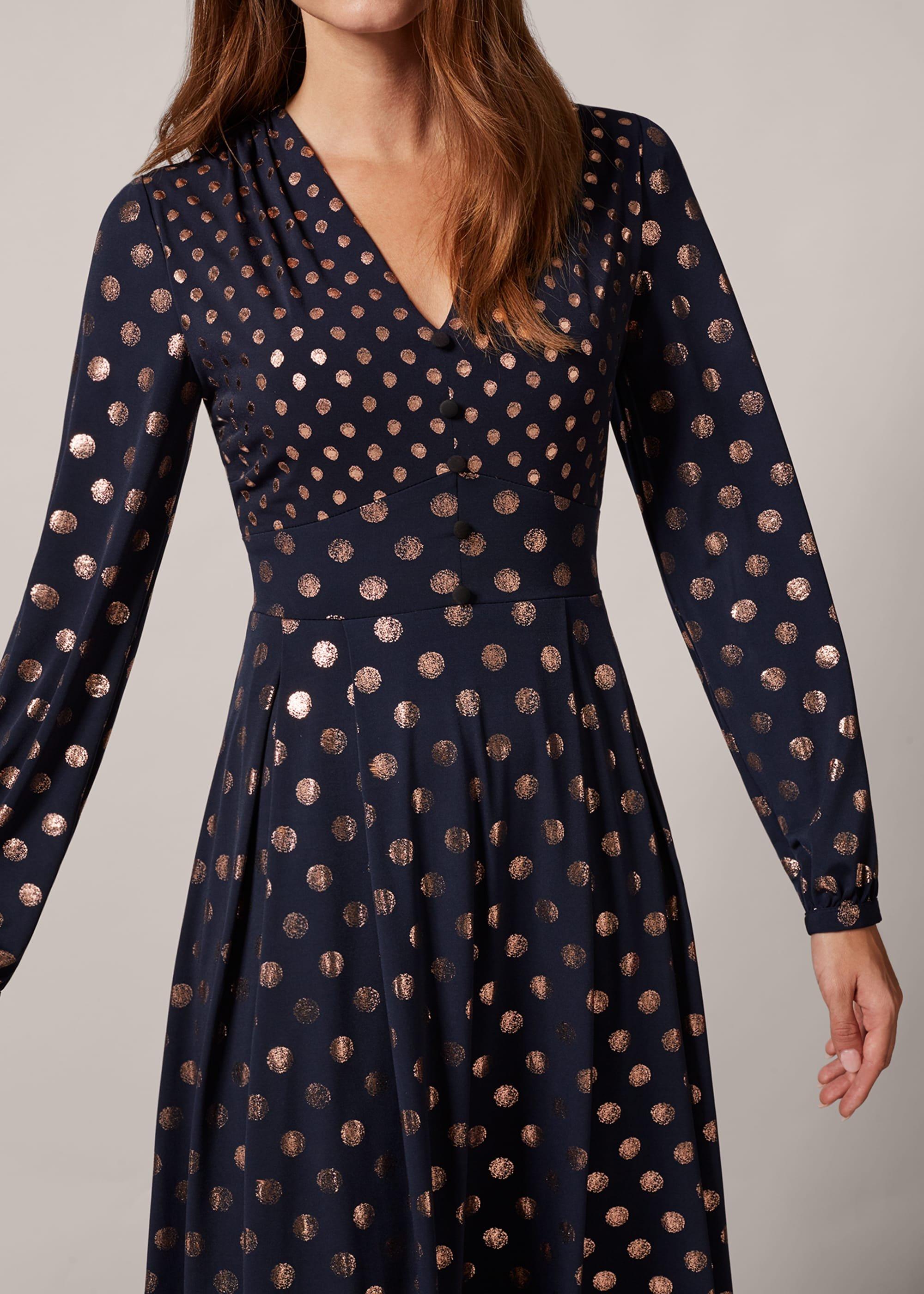Jacinta Mixed Spot Print Dress