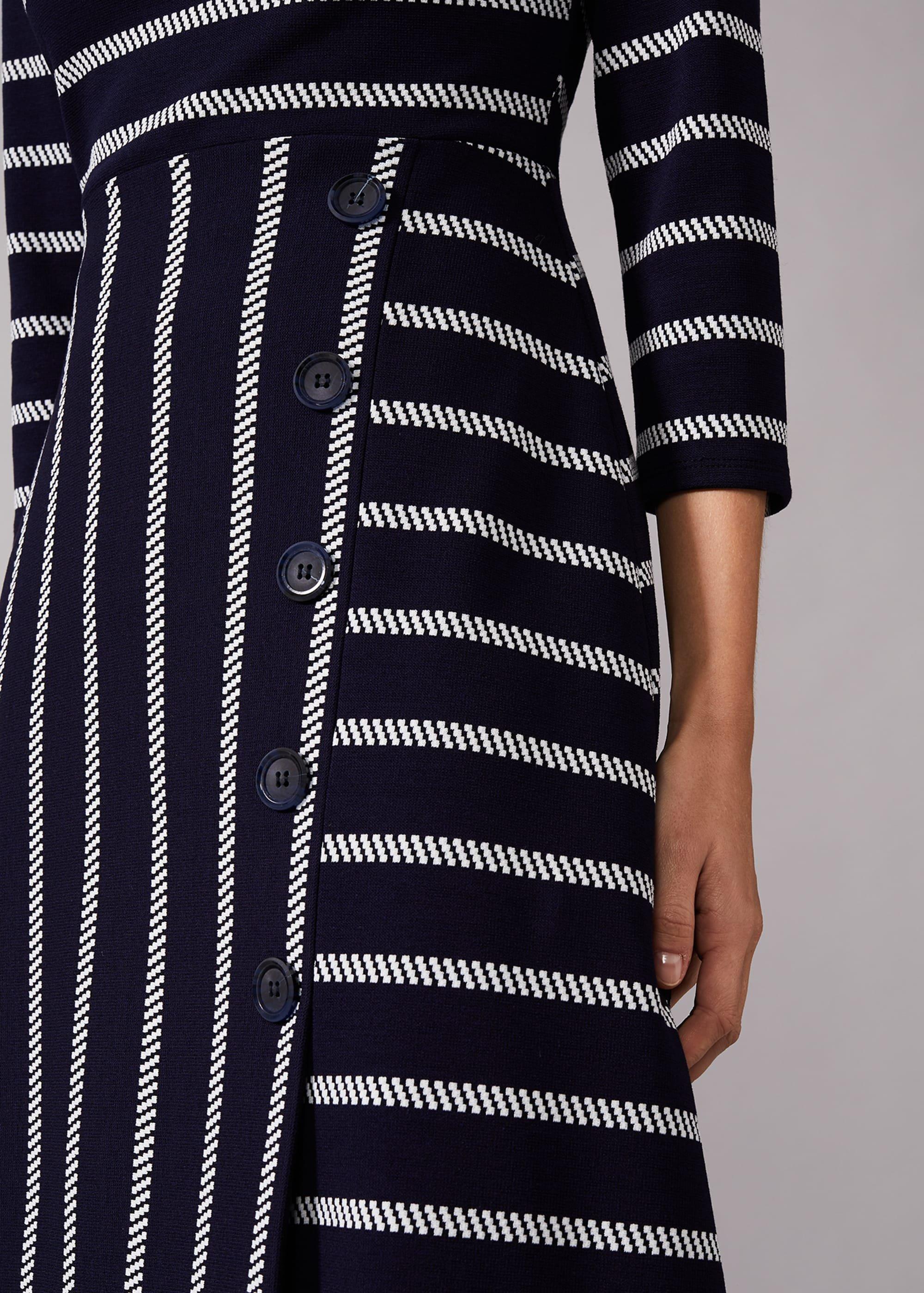 Honora Stripe Button Dress