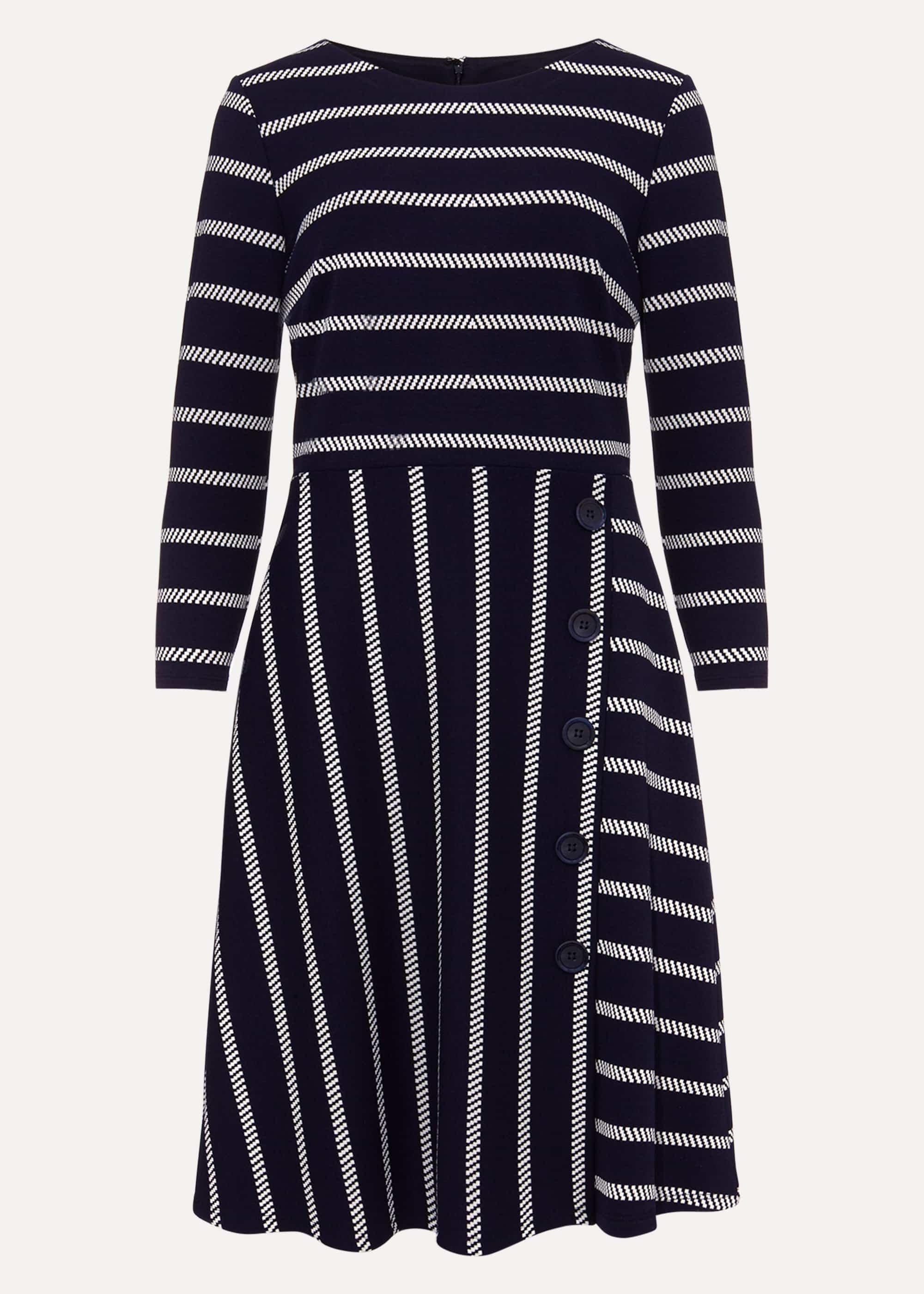 Honora Stripe Button Dress