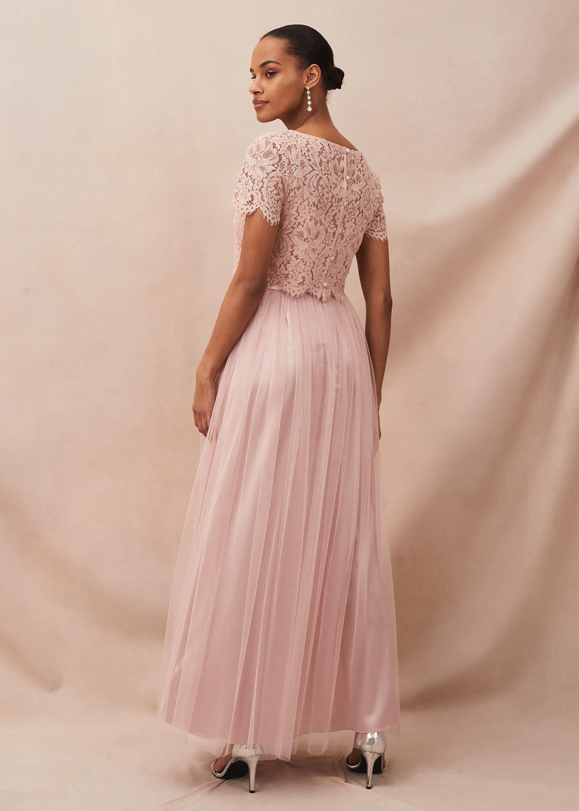 Maxikleid aus T&uuml;ll und Kiera-Spitze
