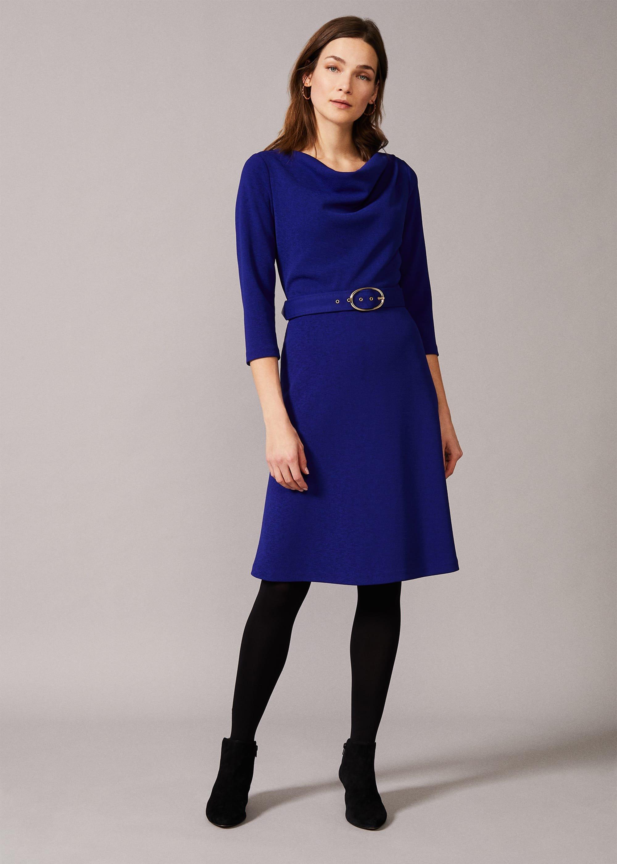 Annette Cowl Neck Swing Dress