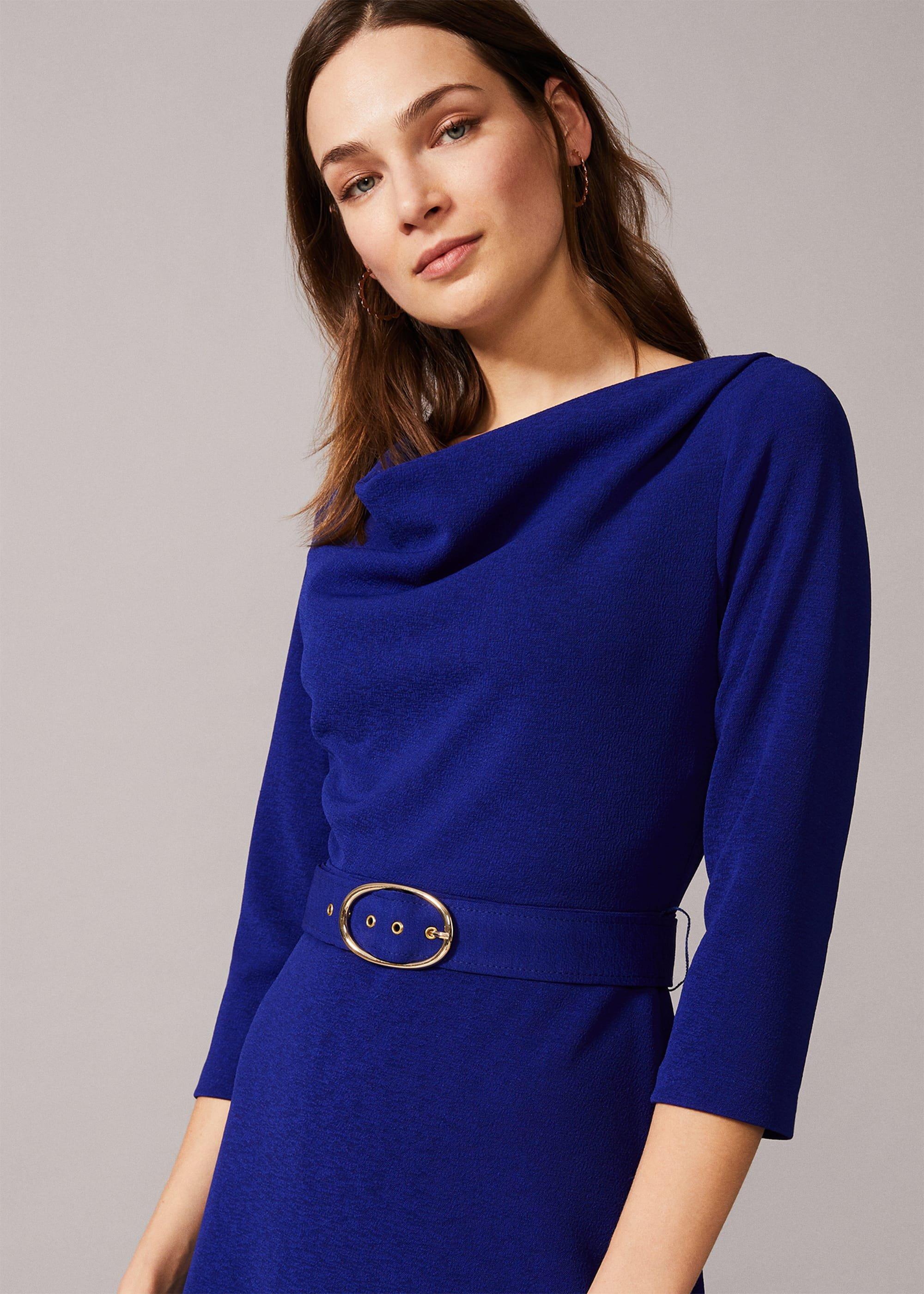 Annette Cowl Neck Swing Dress