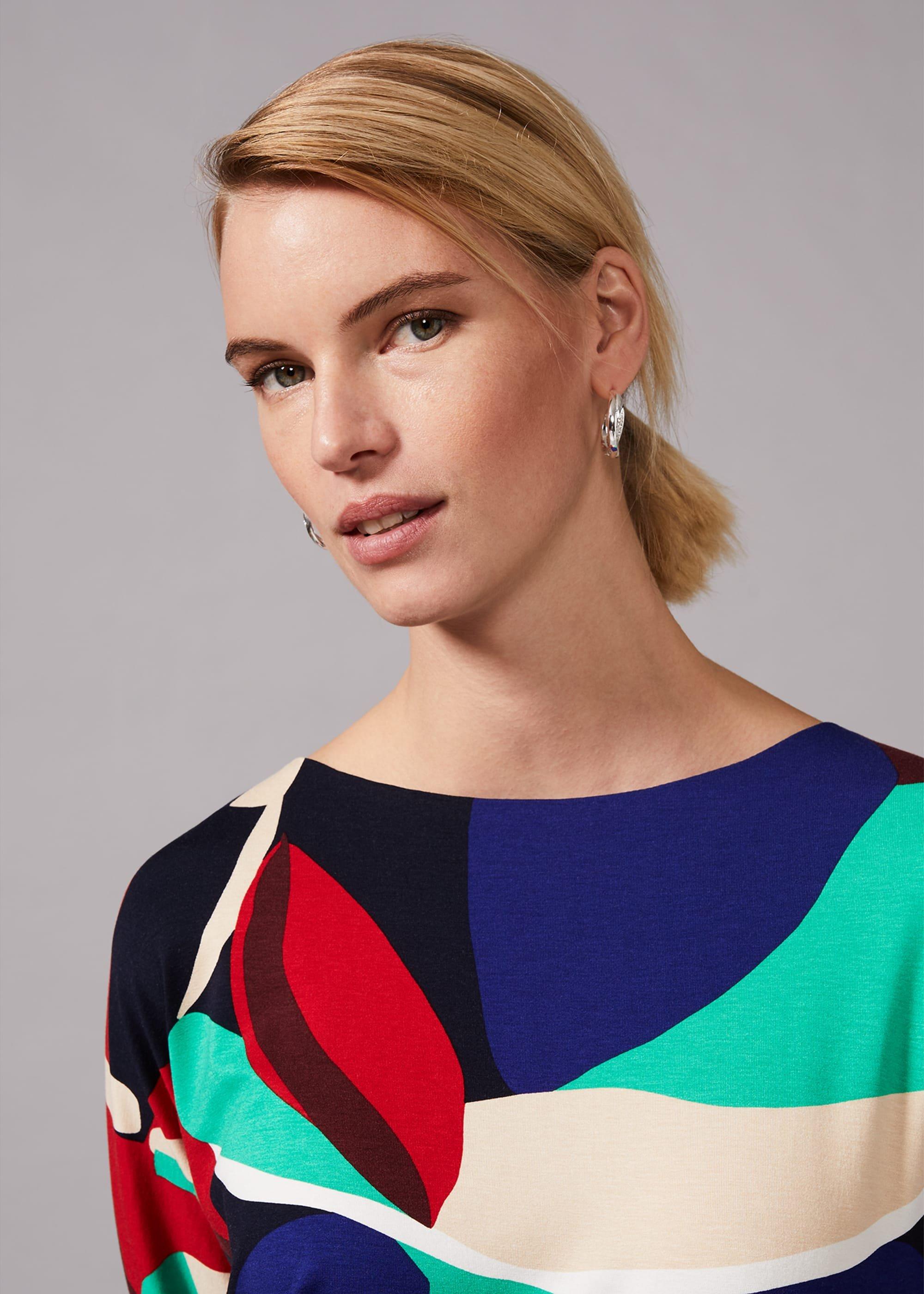 Adalee Leaf Print Colourblock Dress