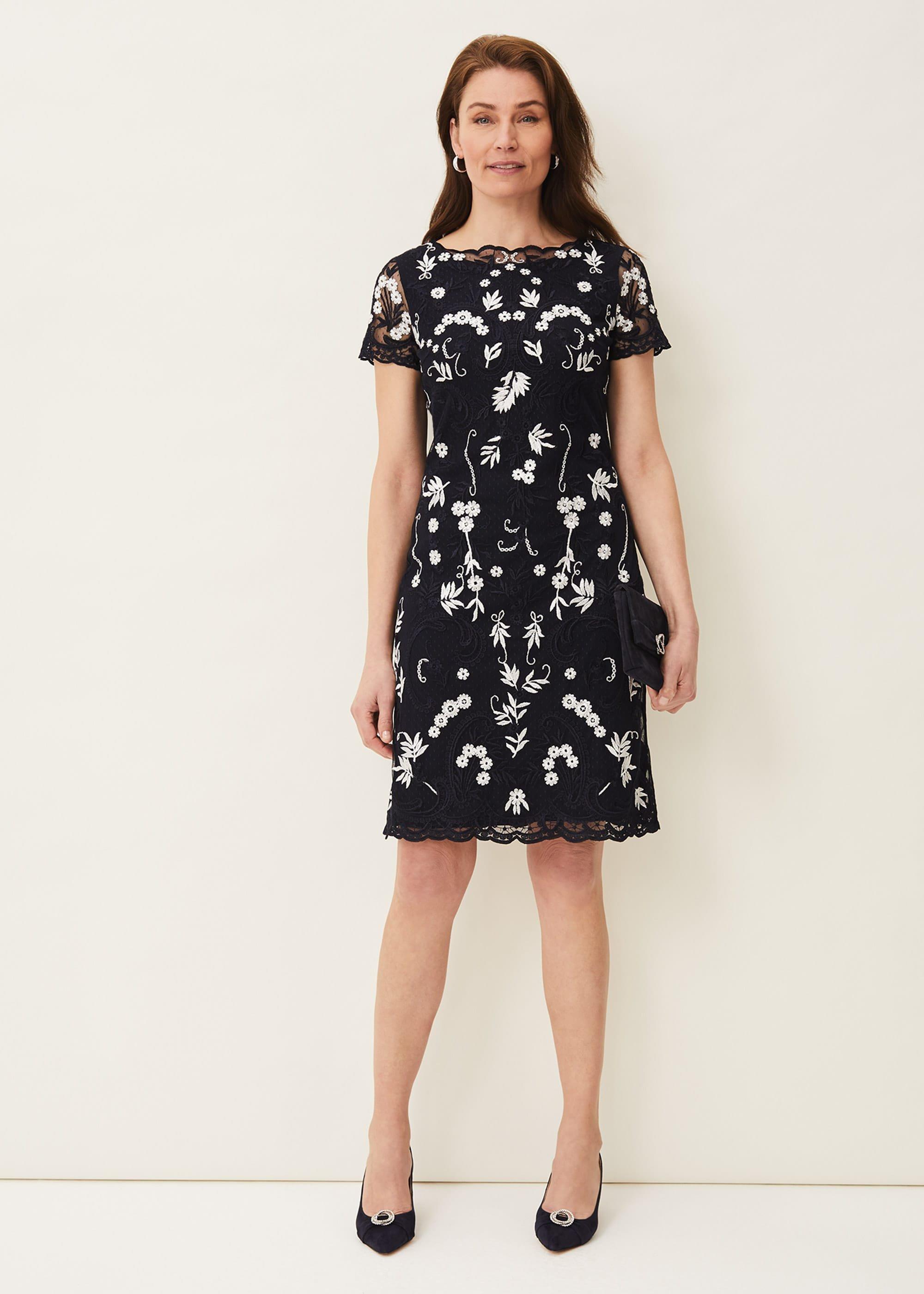 Floris Embroidered Shift Dress