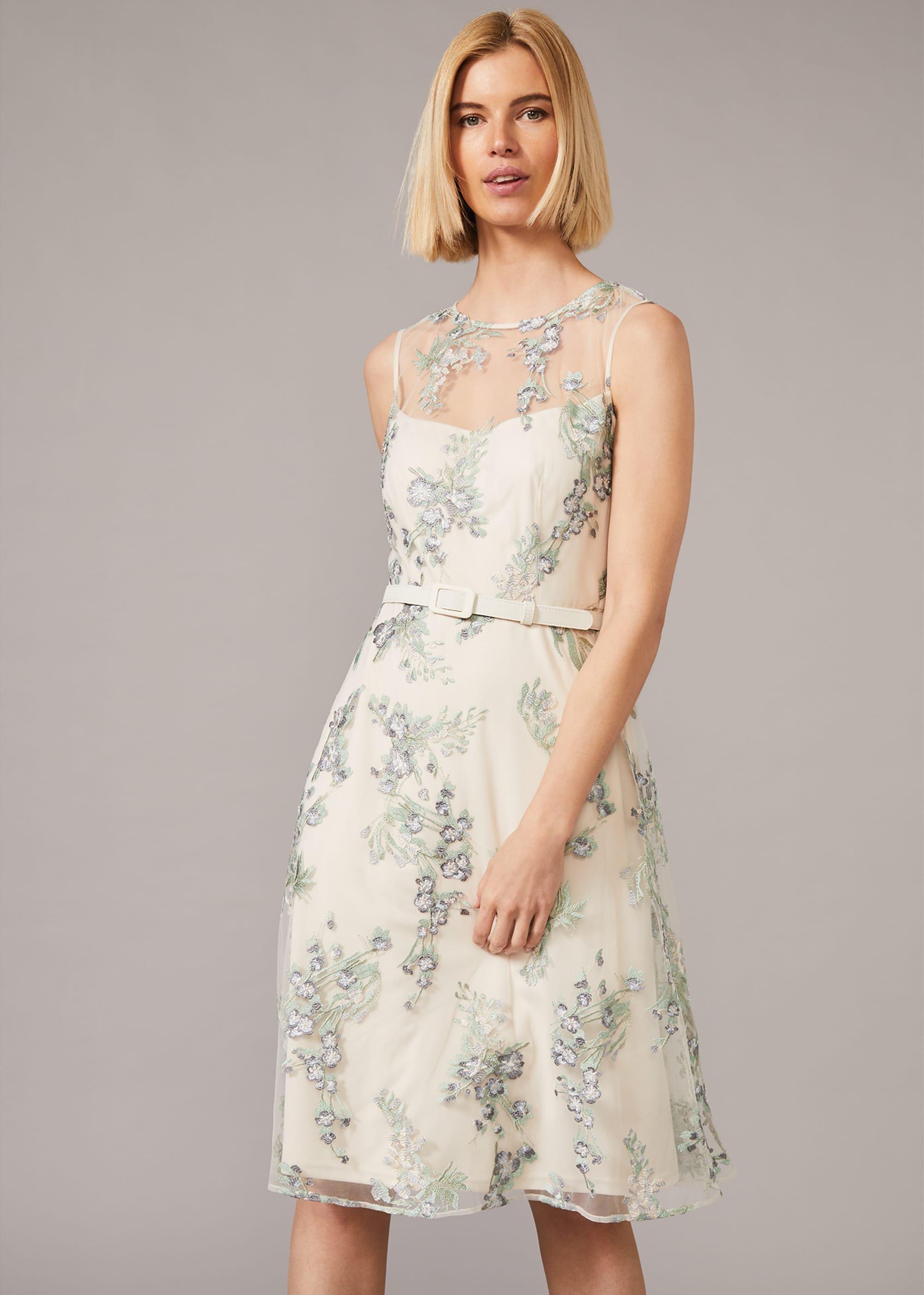 Lia Embroidered Fit And Flare Dress