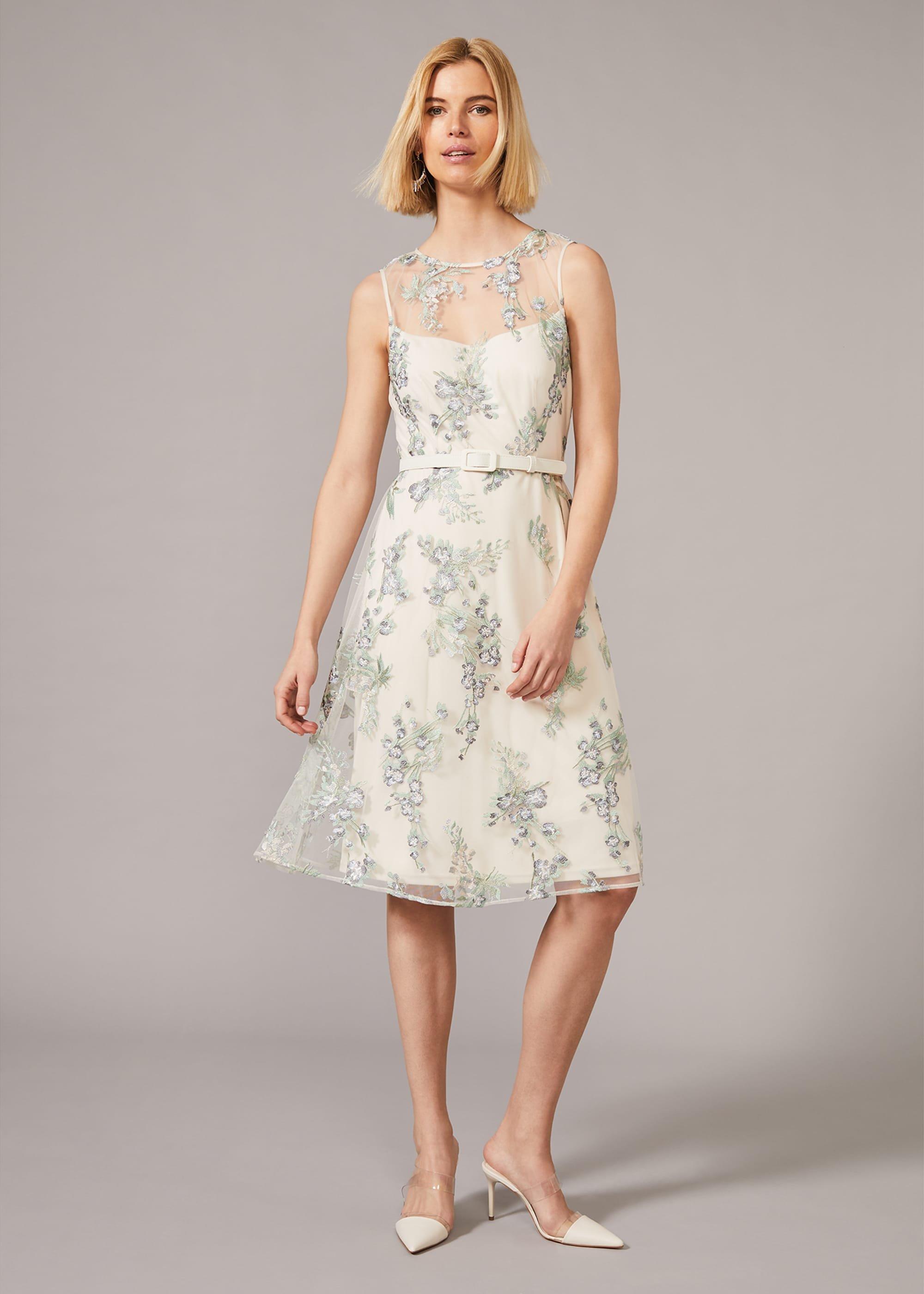 Lia Embroidered Fit And Flare Dress