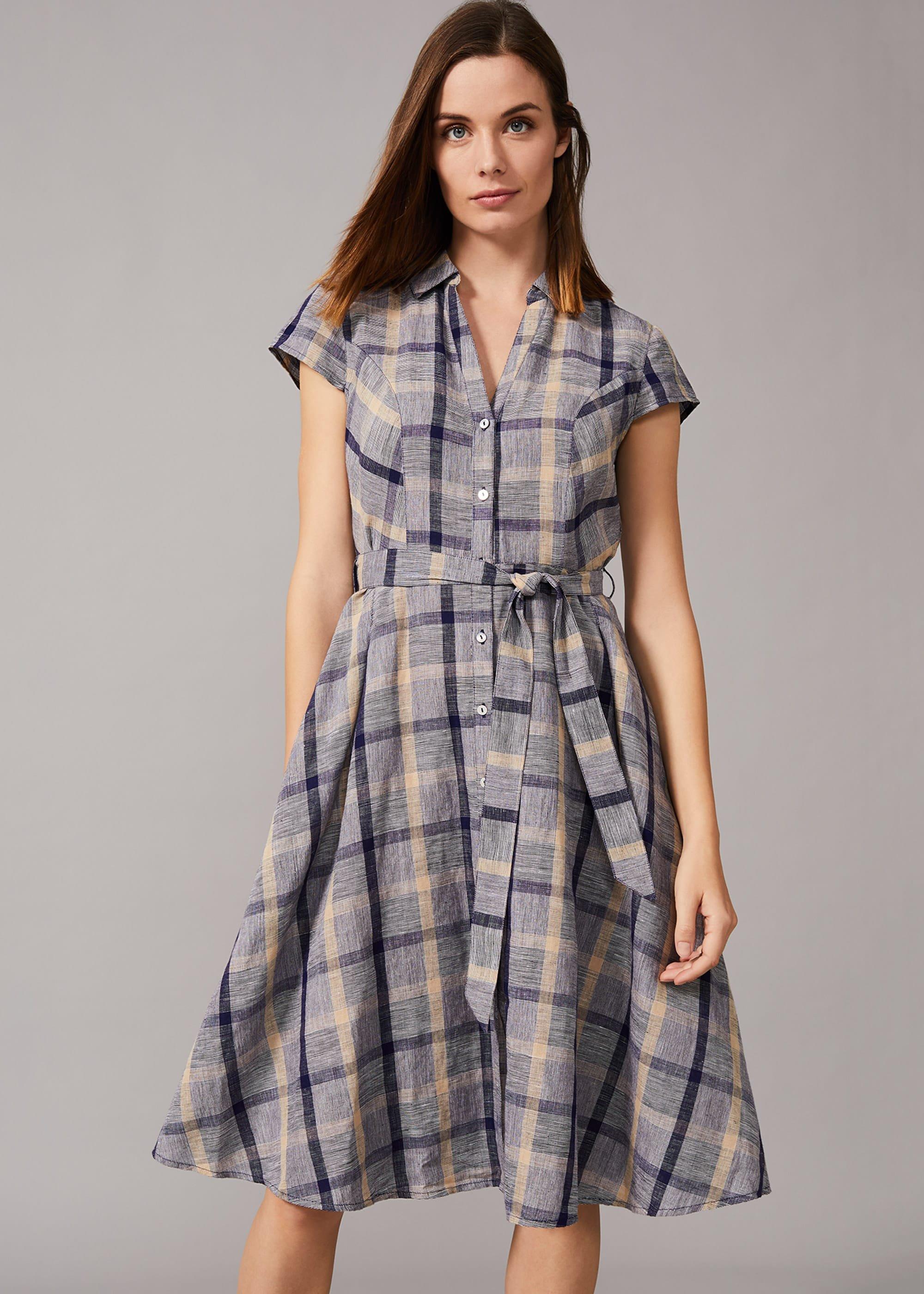 Willa Check Linen Dress