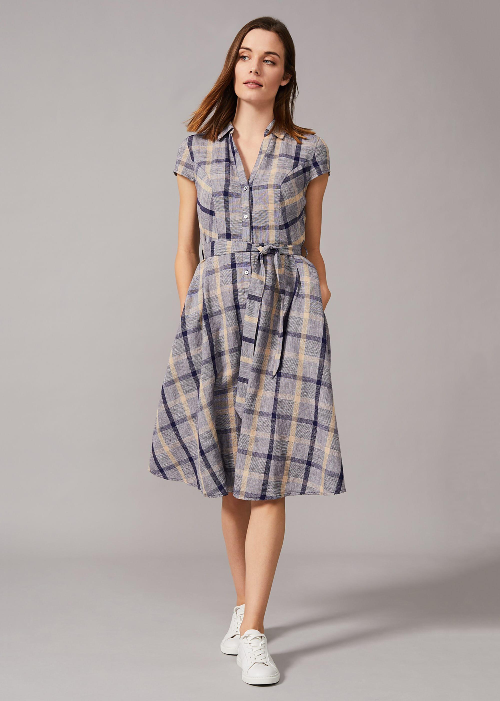 Willa Check Linen Dress