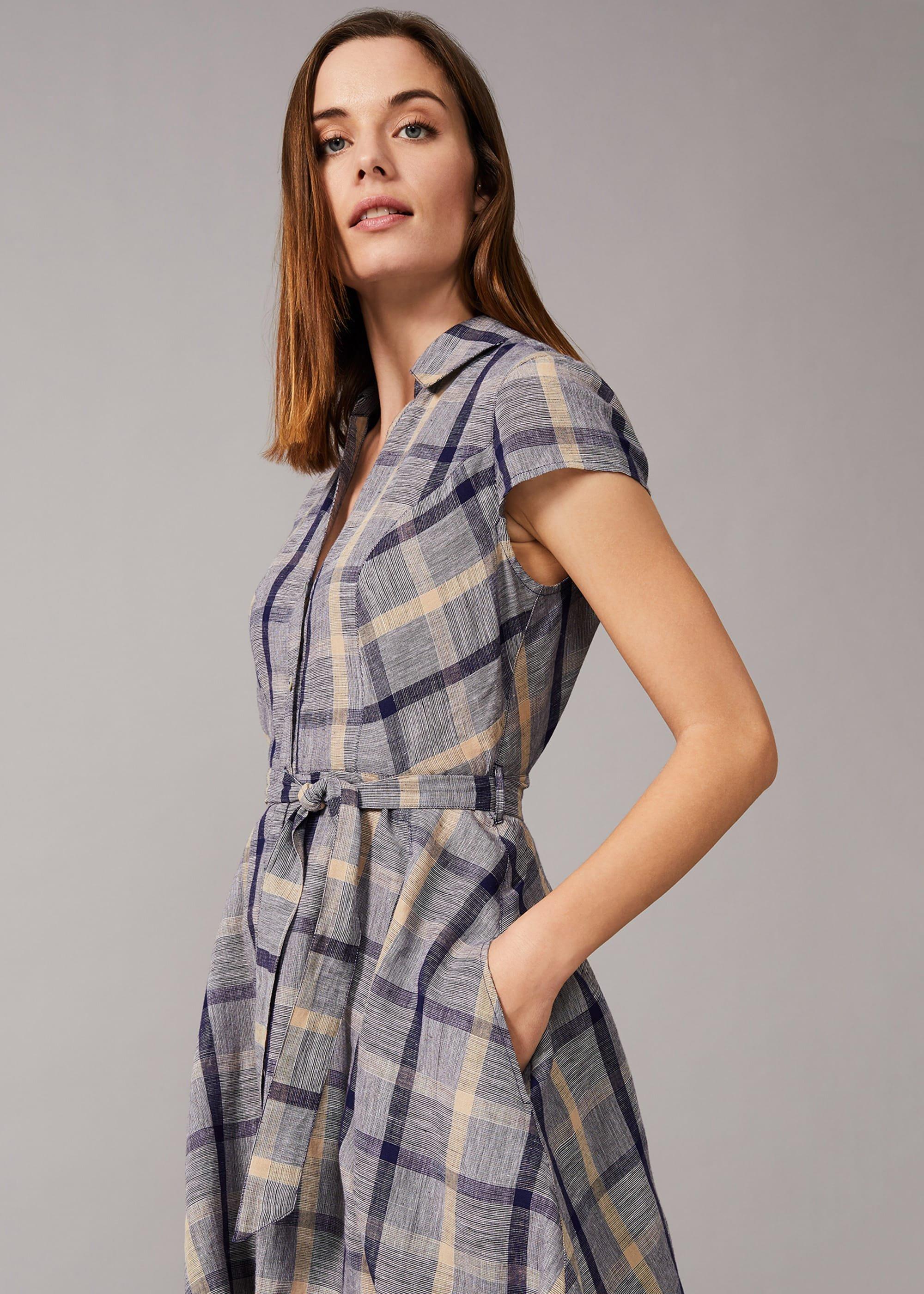 Willa Check Linen Dress