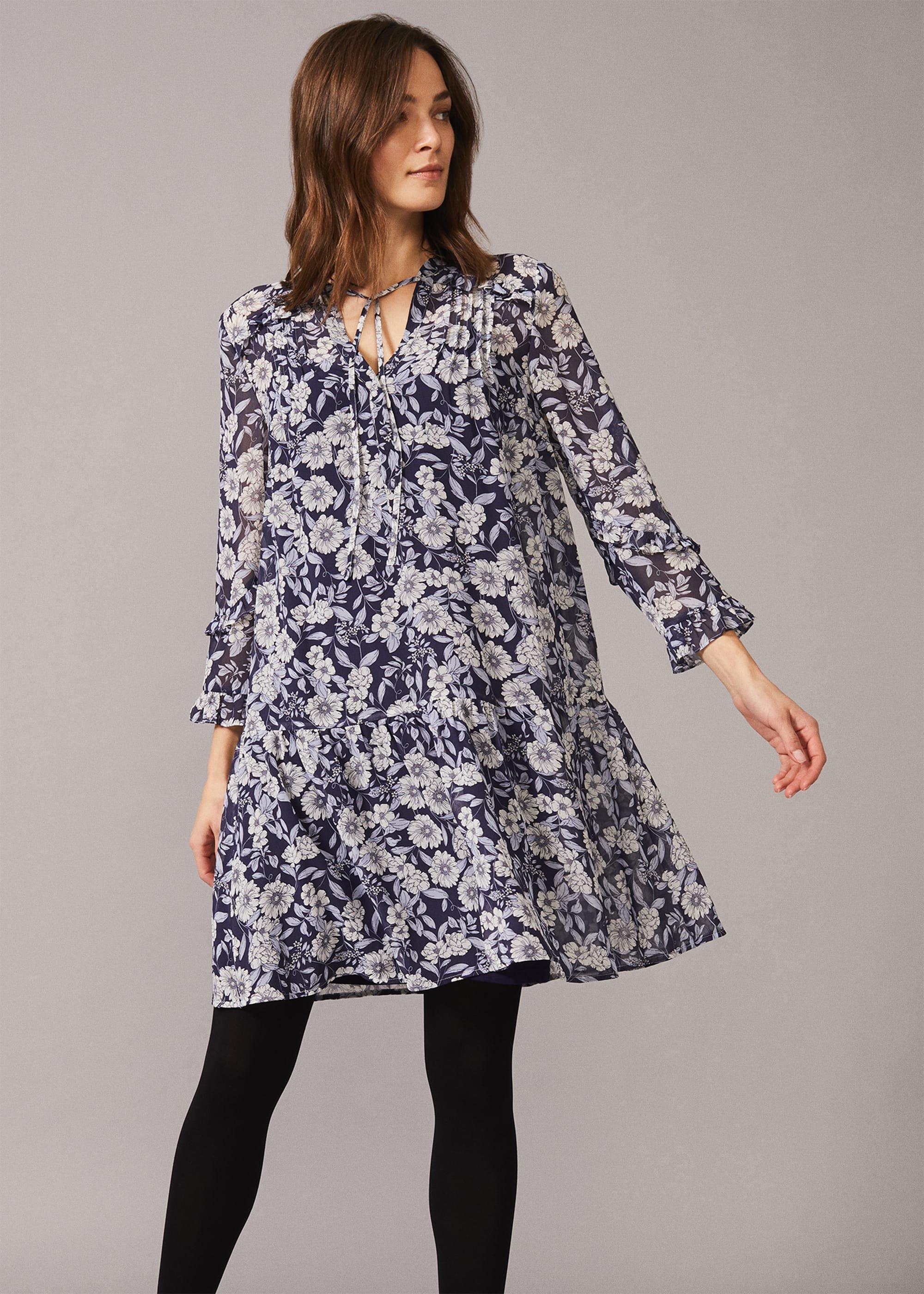 Sassie Floral Chiffon Tunic Dress