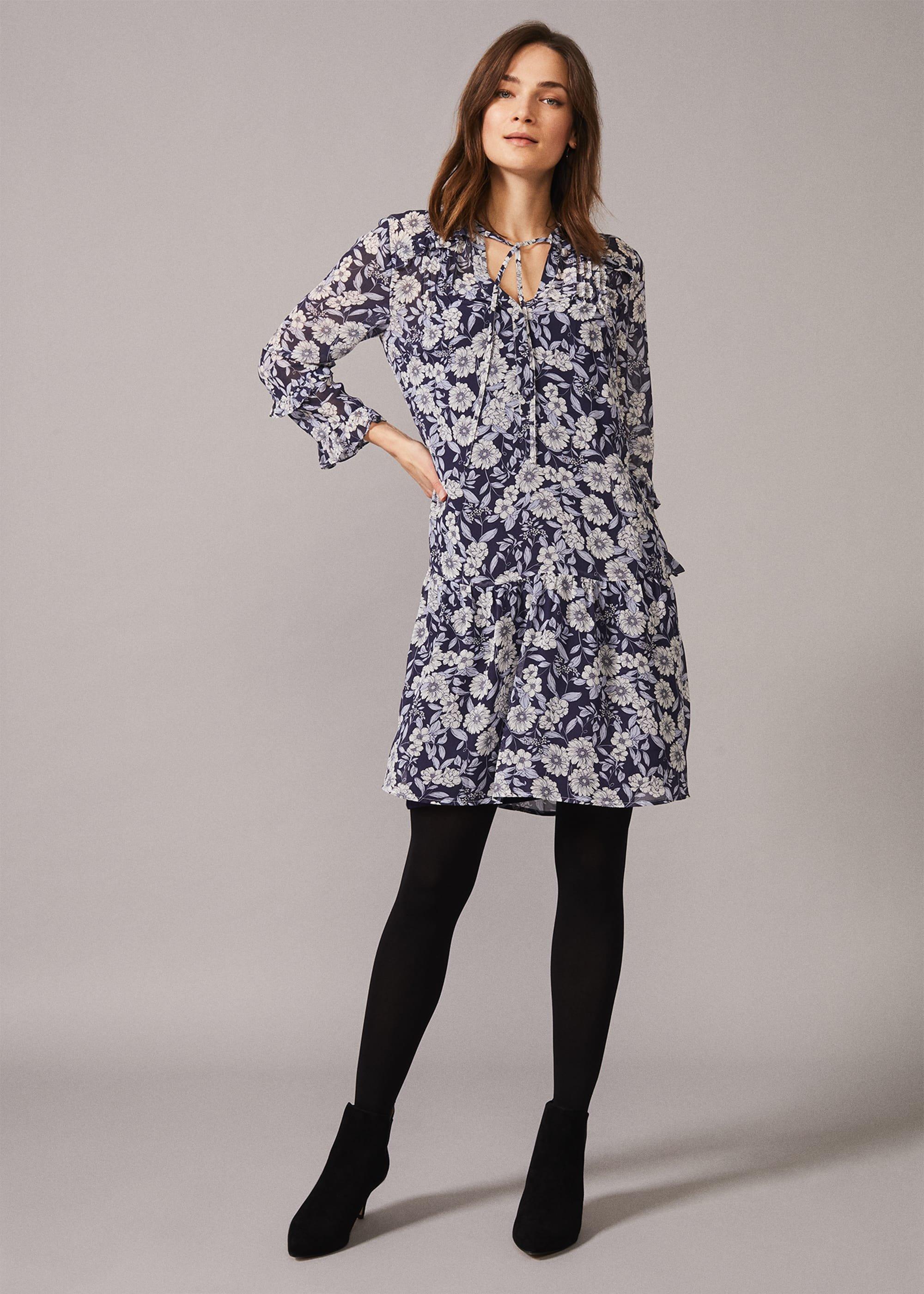 Sassie Floral Chiffon Tunic Dress