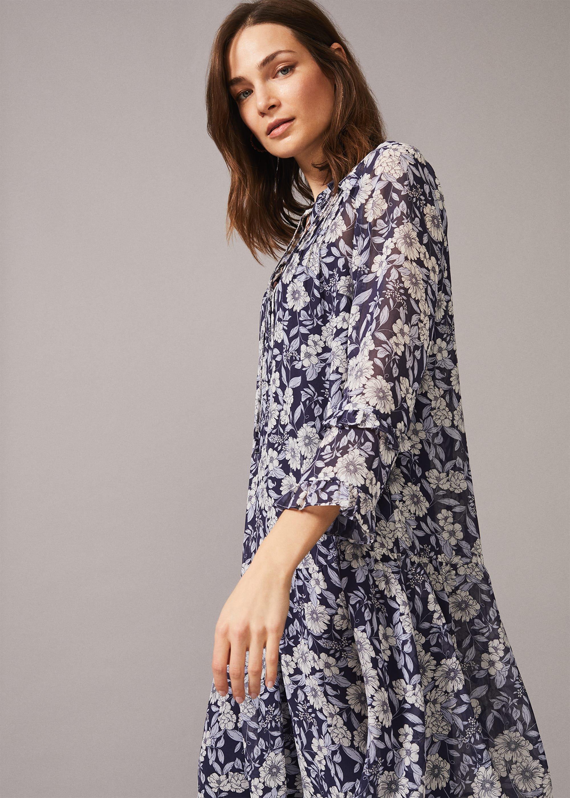 Sassie Floral Chiffon Tunic Dress