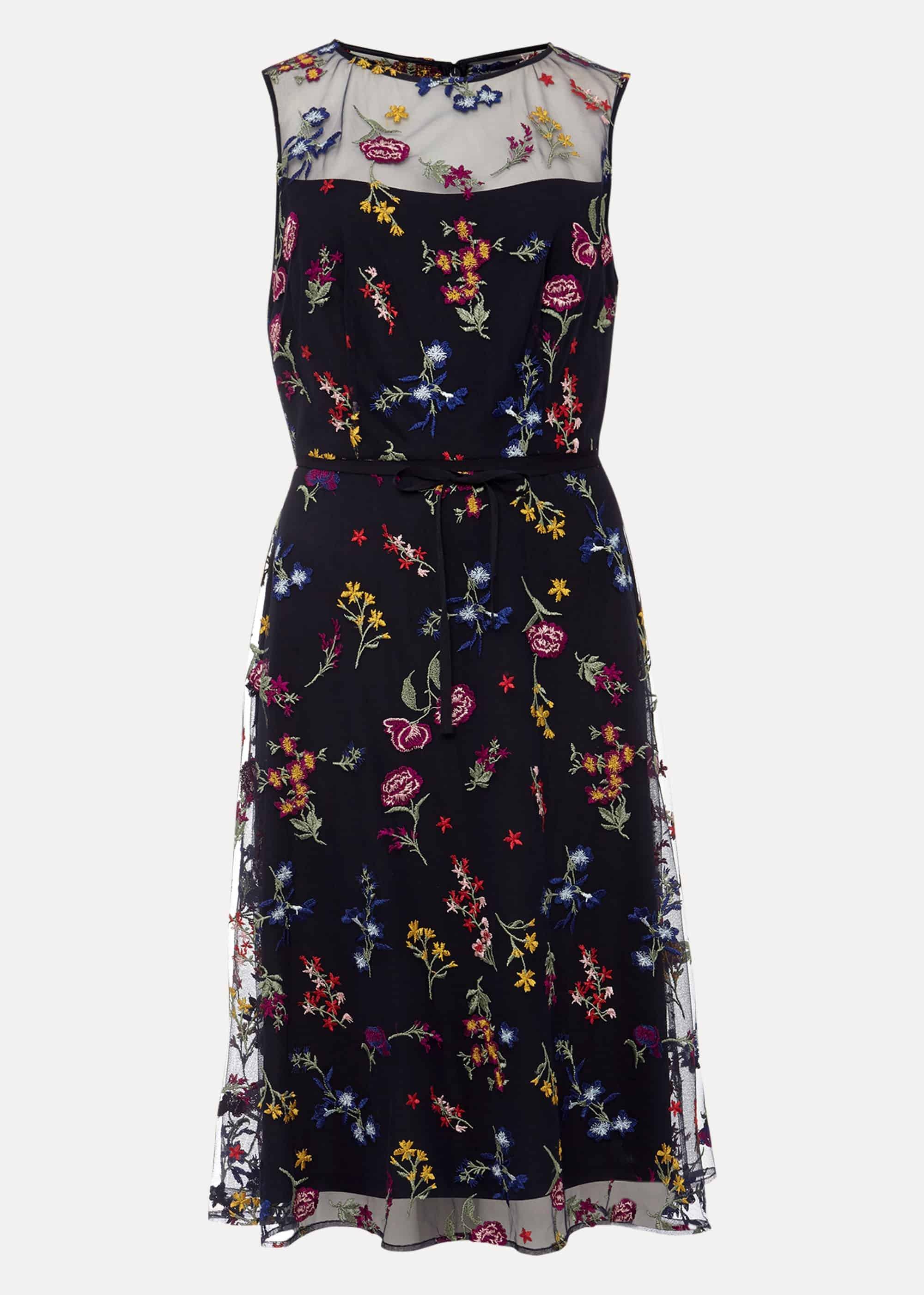 Sindy Embroidered Fit And Flare Dress
