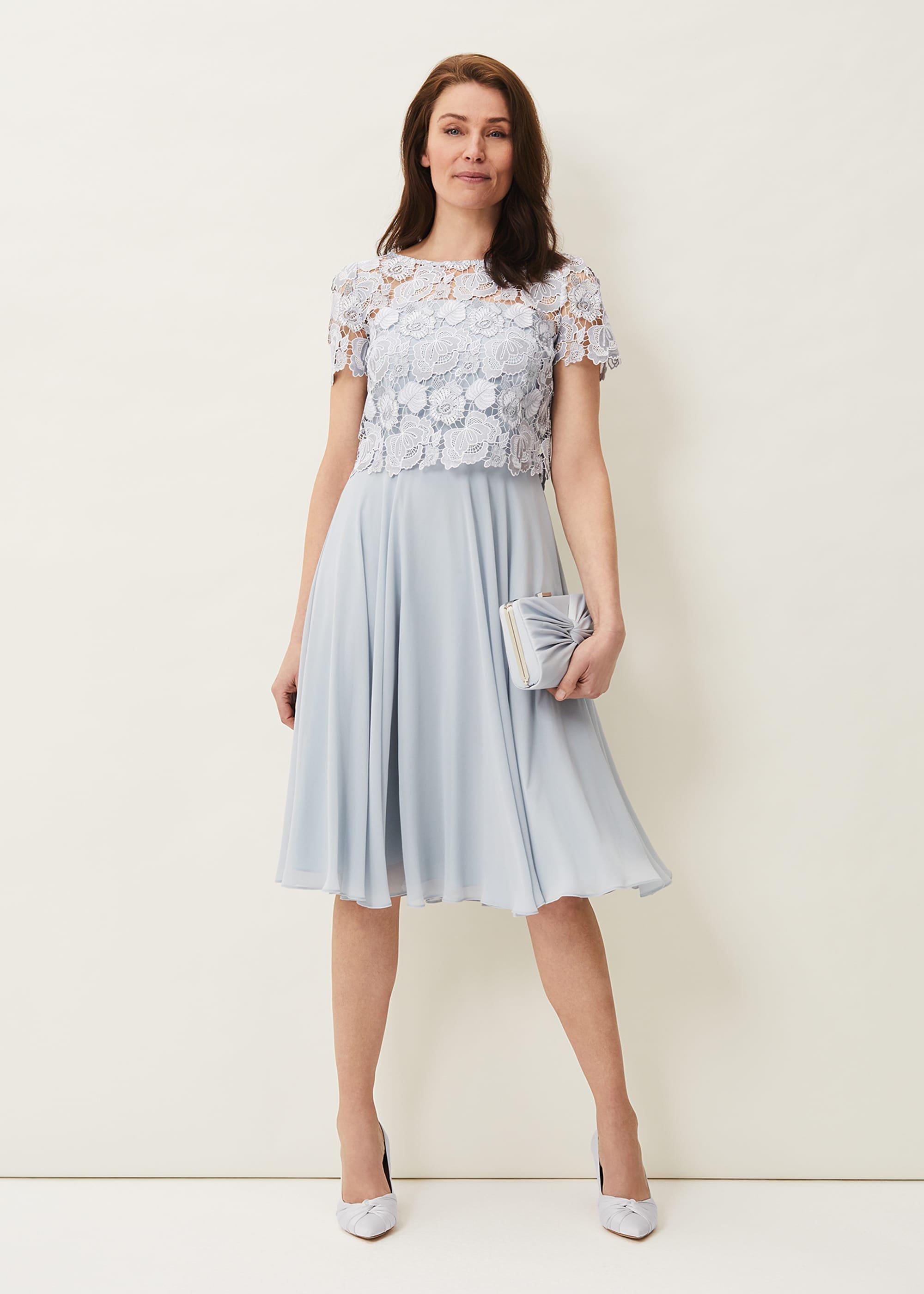 Brandie Lace Bodice Chiffon Dress