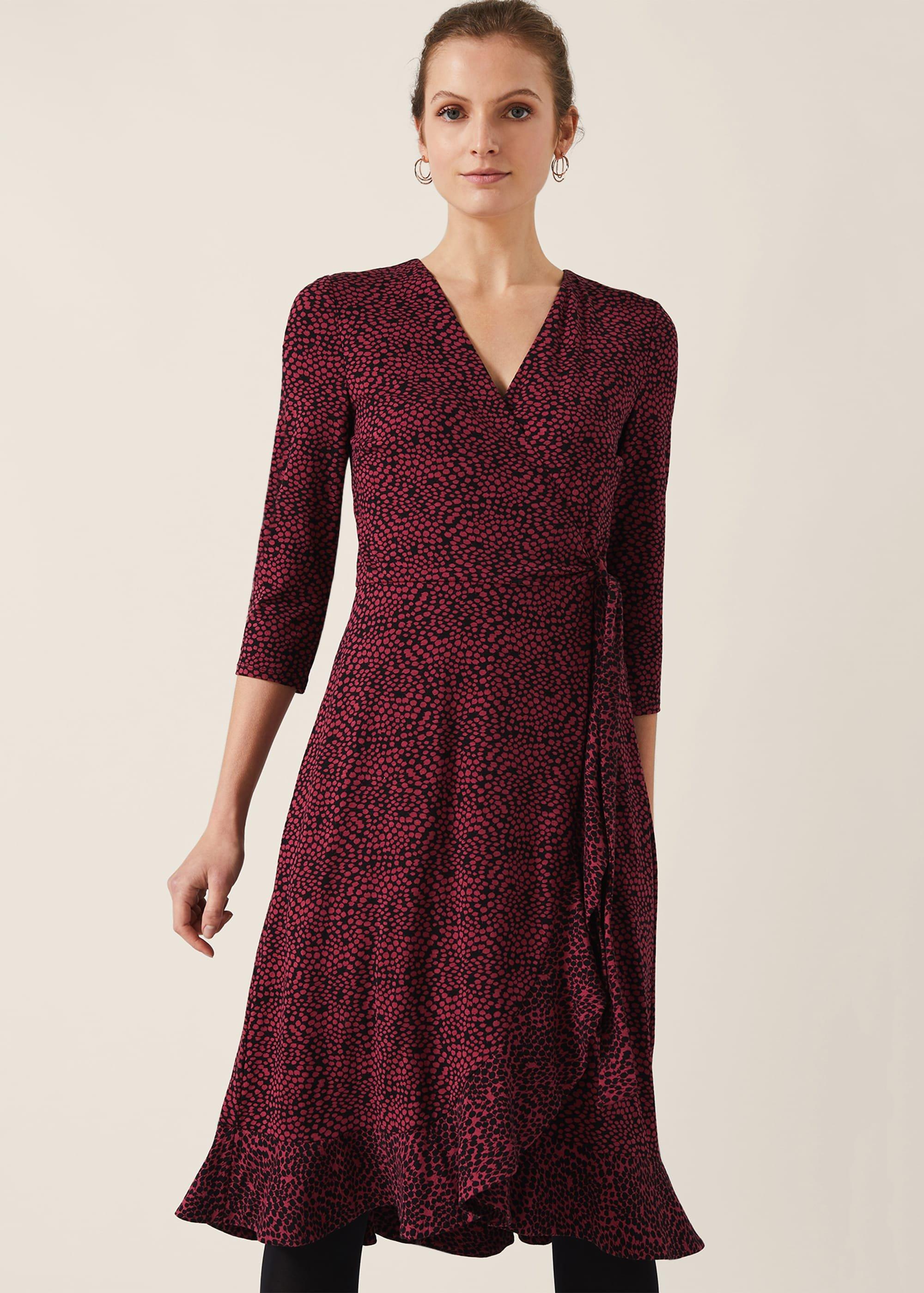 Ebony Ditsy Printed Wrap Dress