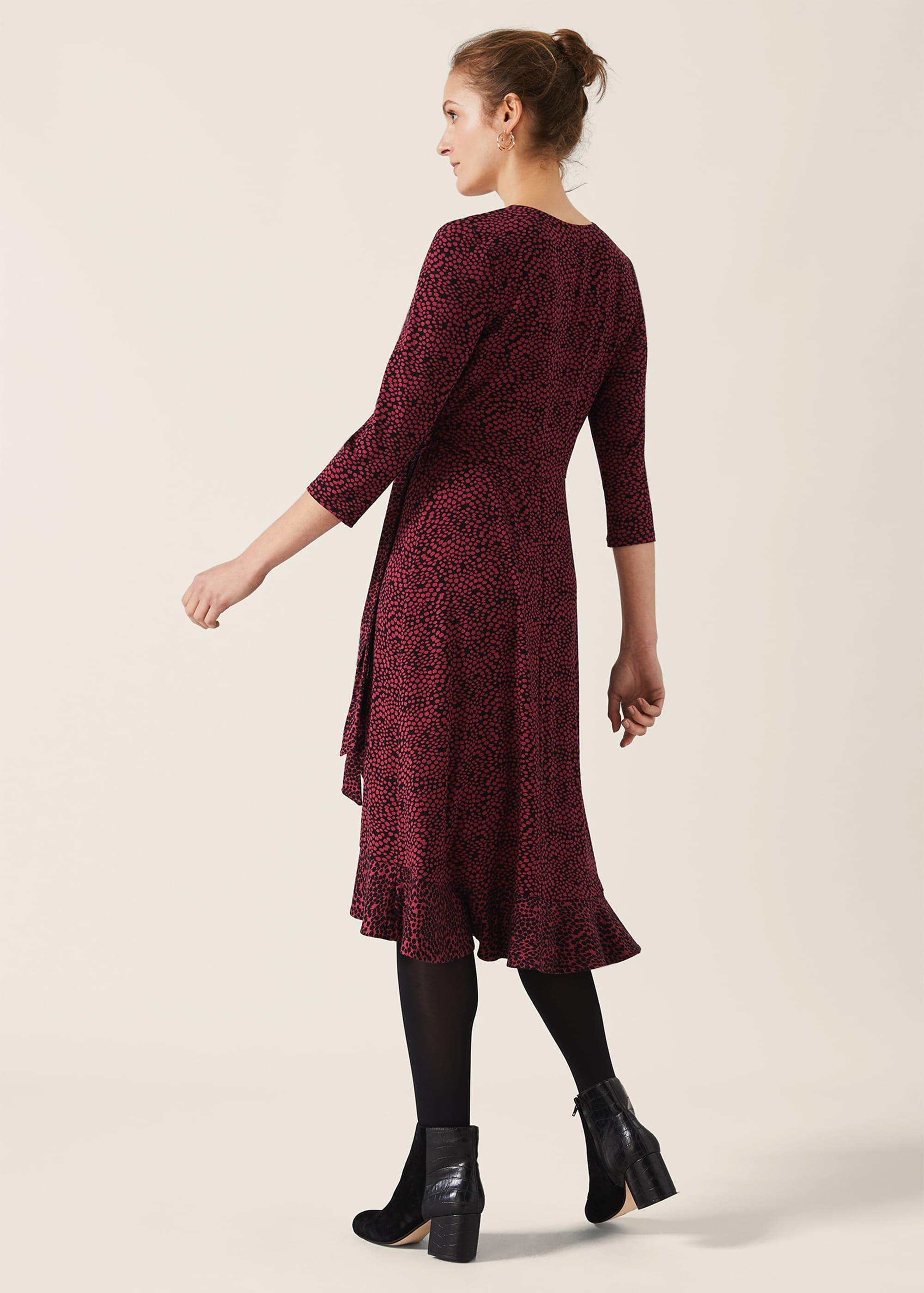 Ebony Ditsy Printed Wrap Dress