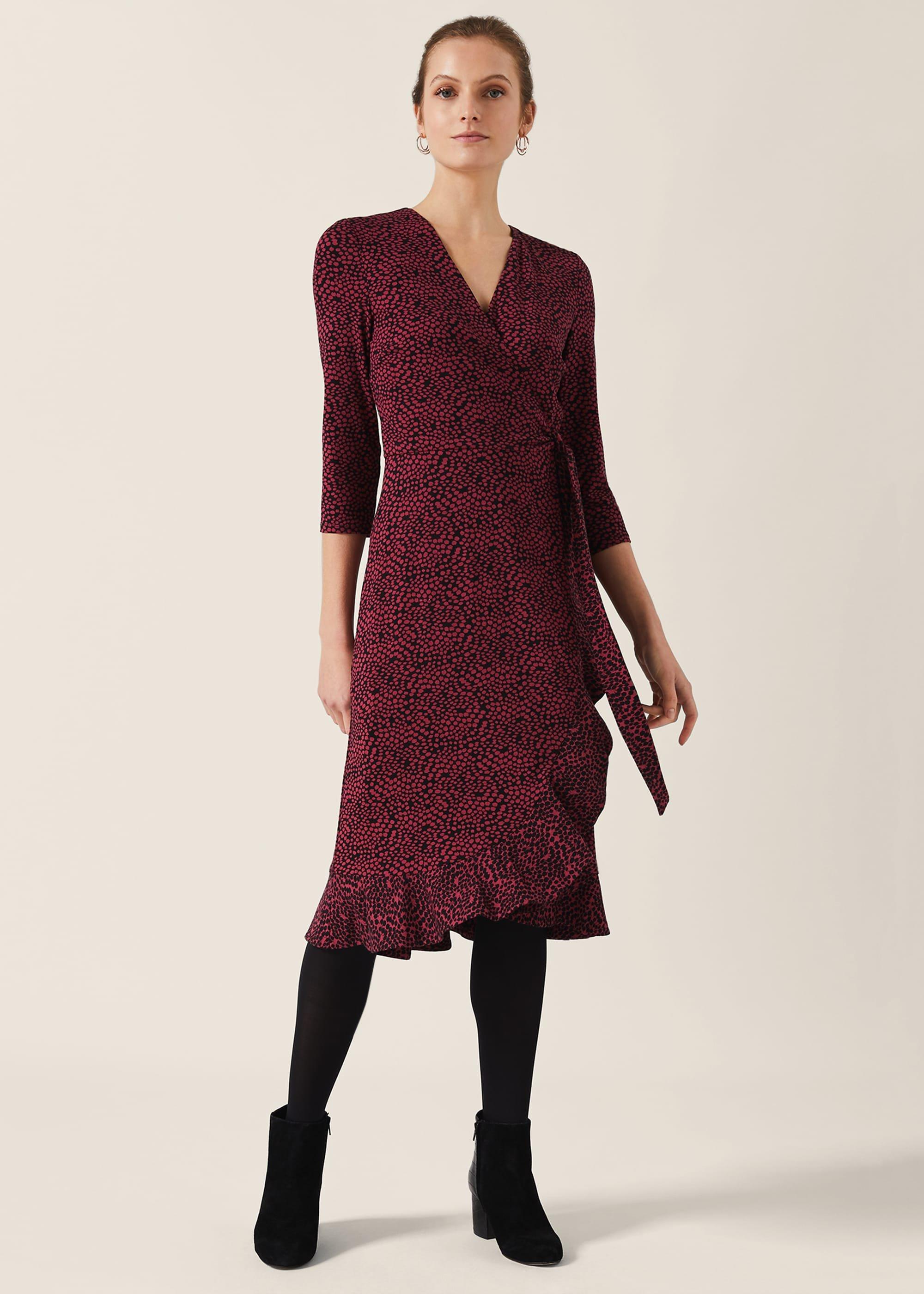 Ebony Ditsy Printed Wrap Dress