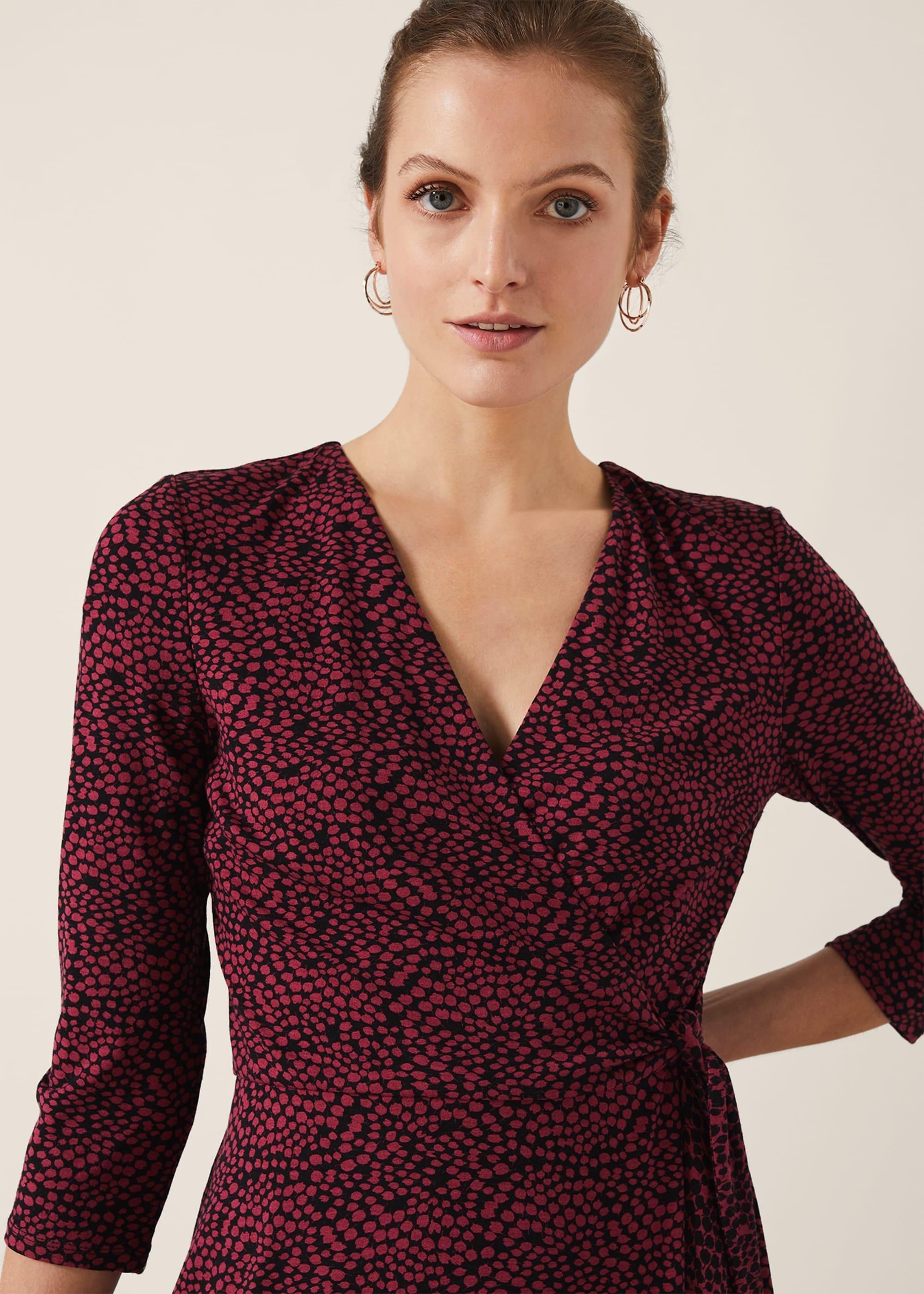 Ebony Ditsy Printed Wrap Dress