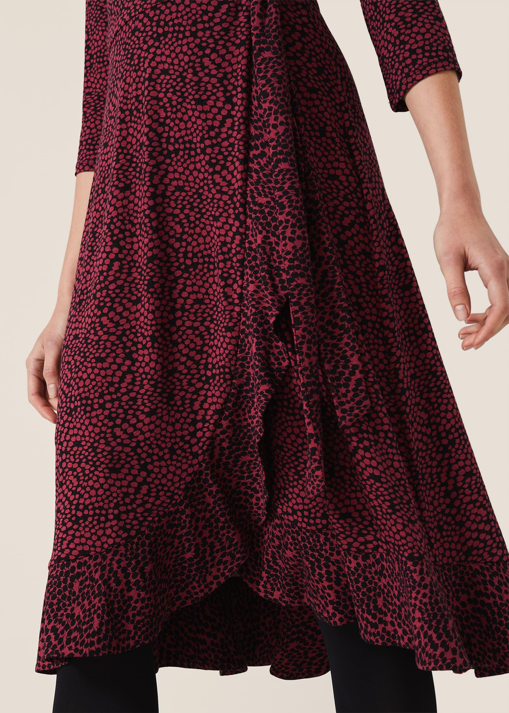 Ebony Ditsy Printed Wrap Dress