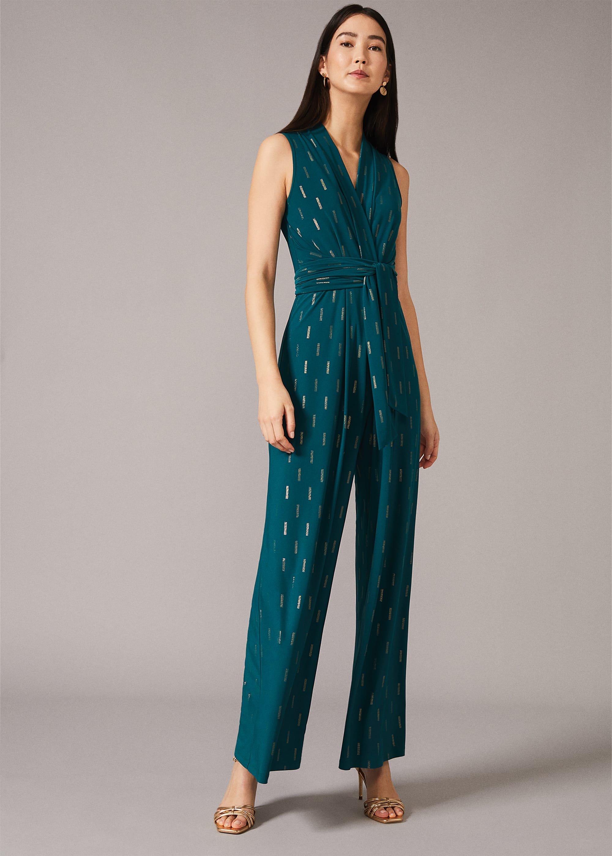Tia Foil Printed Jumpsuit