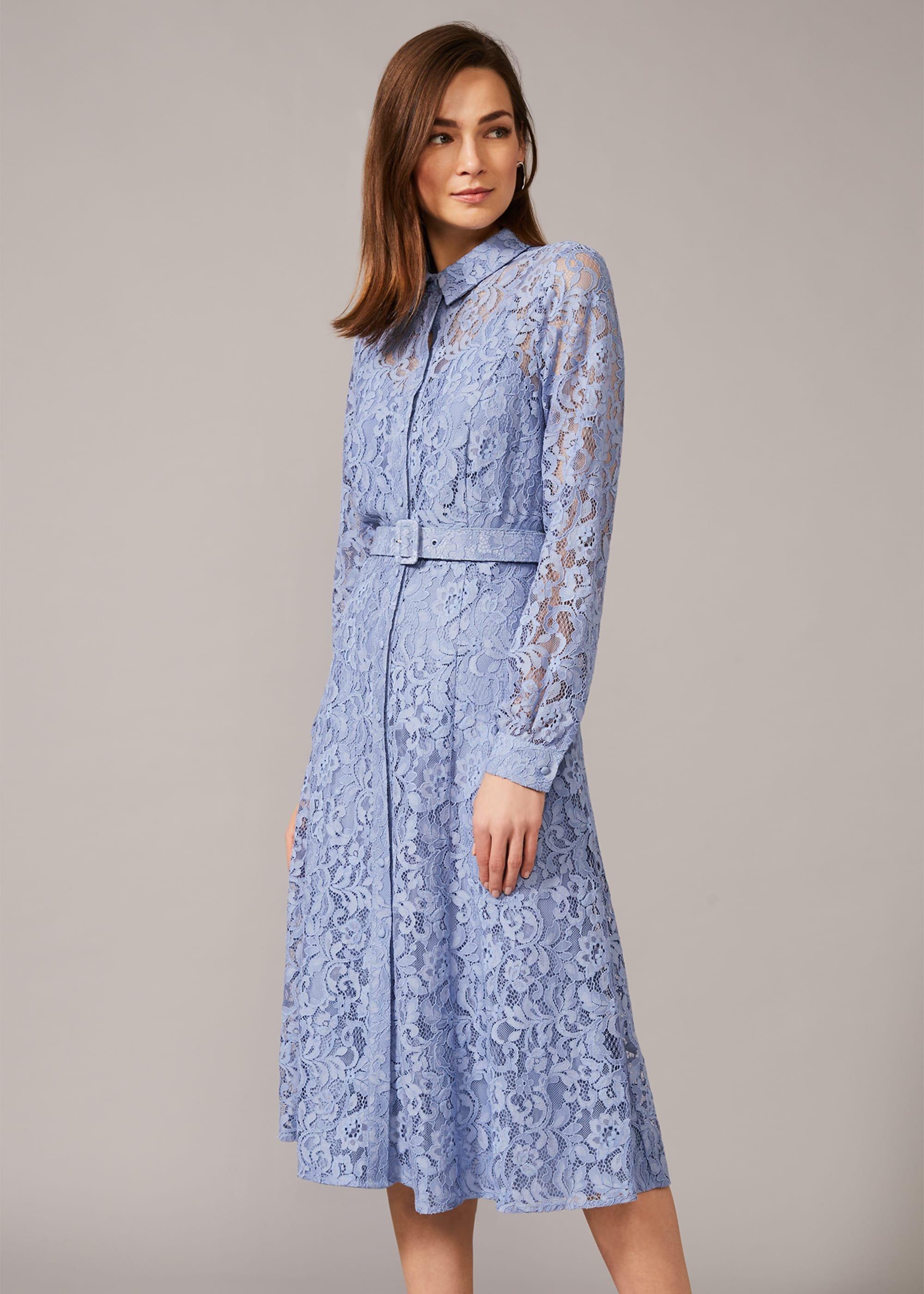 Autumn Lace Belted Dress