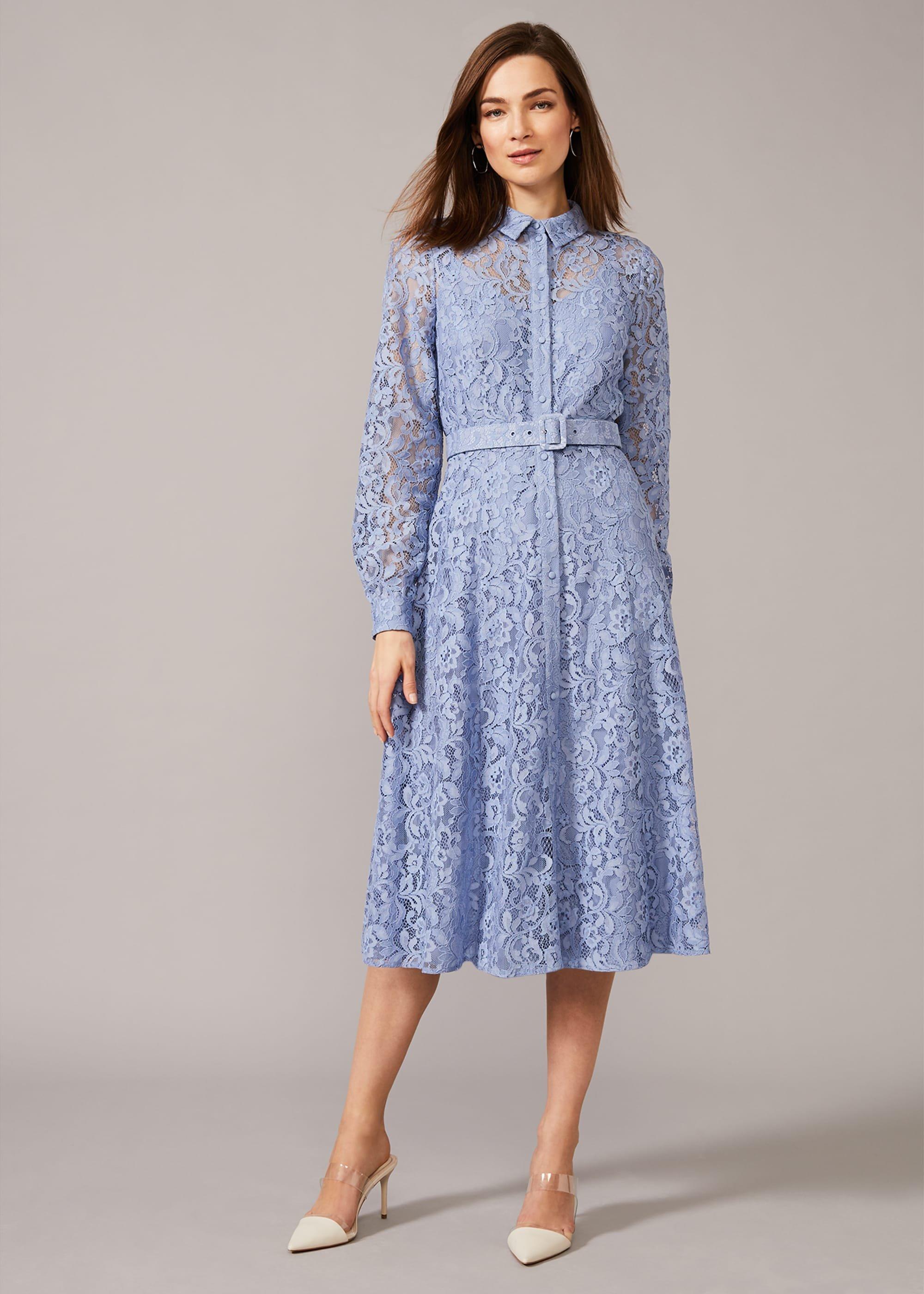 Autumn Lace Belted Dress
