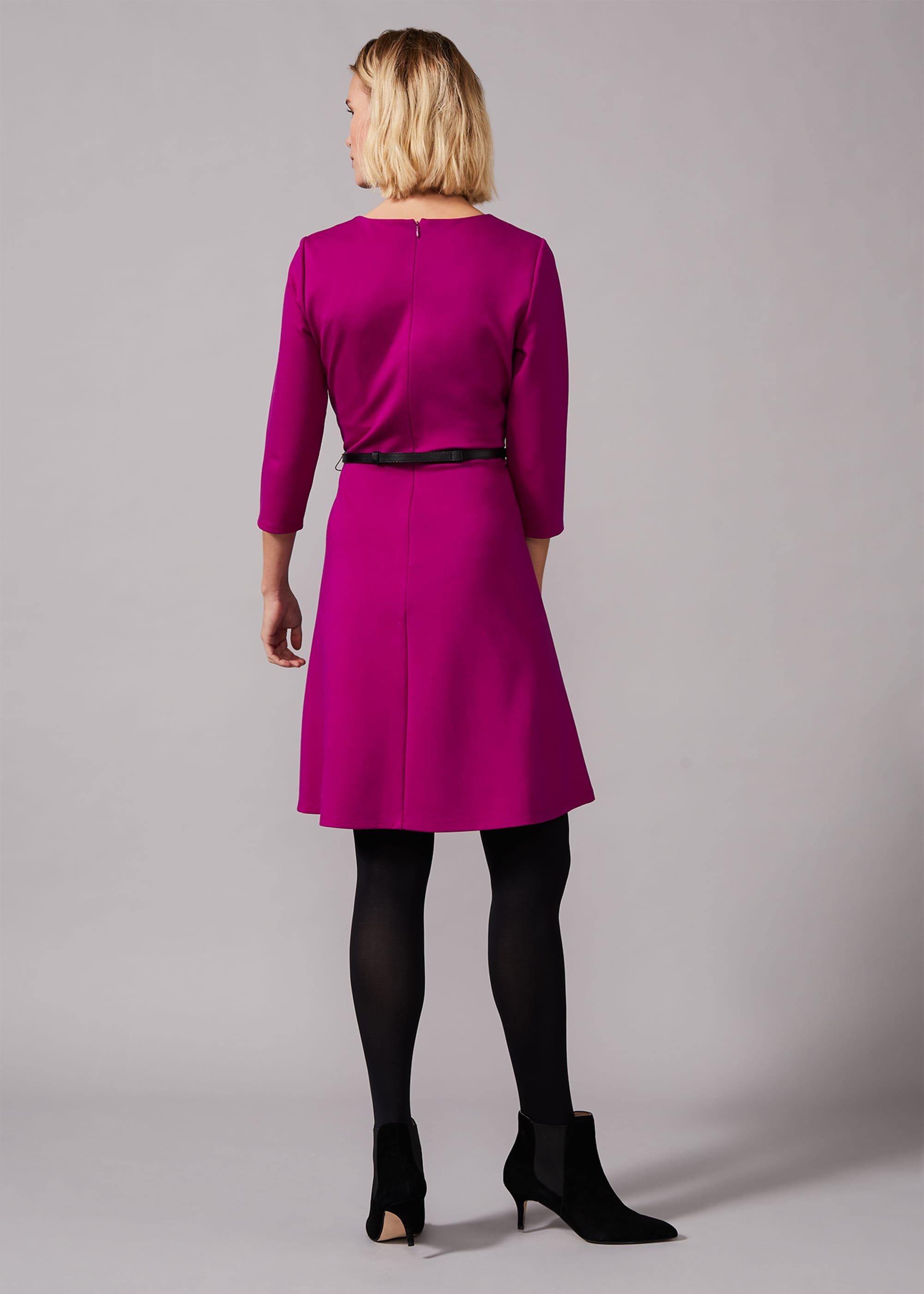 Romina Belted Swing Ponte Dress
