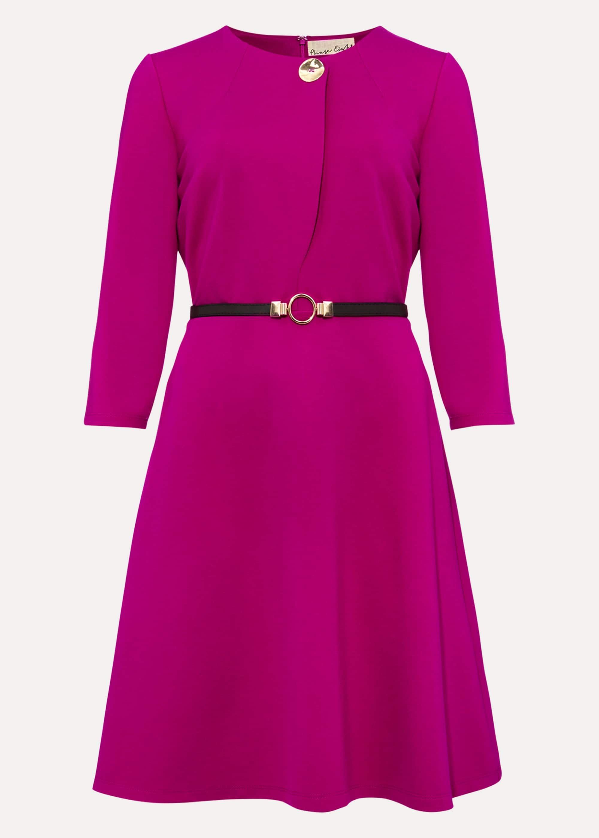 Romina Belted Swing Ponte Dress