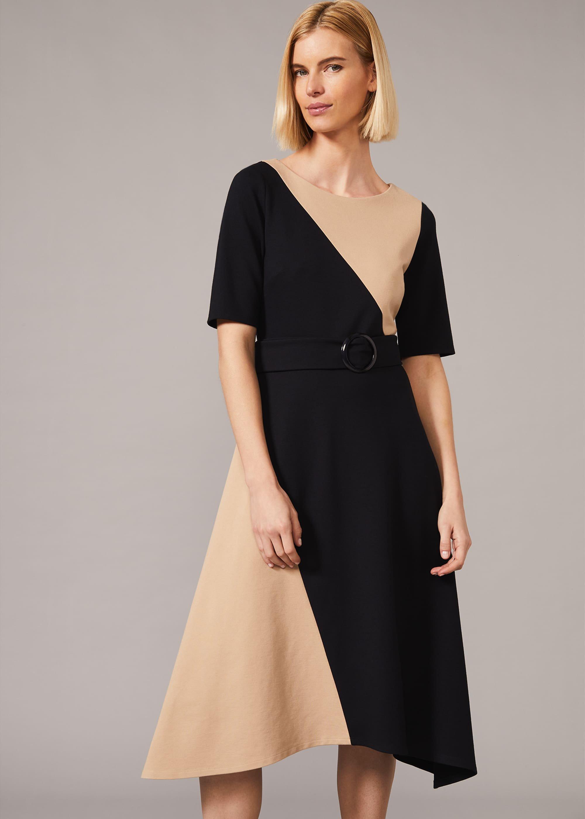 Adalia Colourblock Ponte Swing Dress