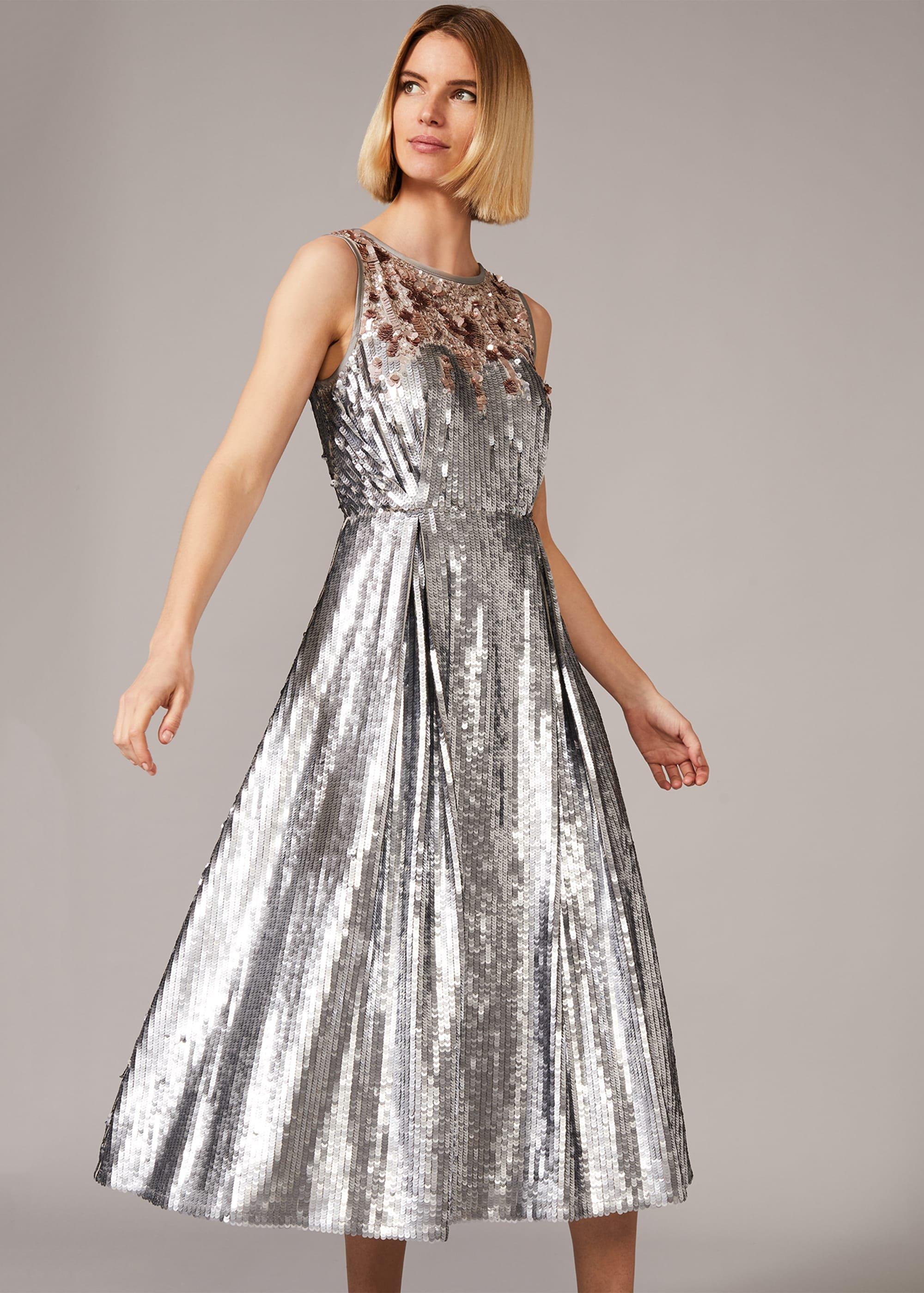 Lainey Shimmer Sequin Midi Dress
