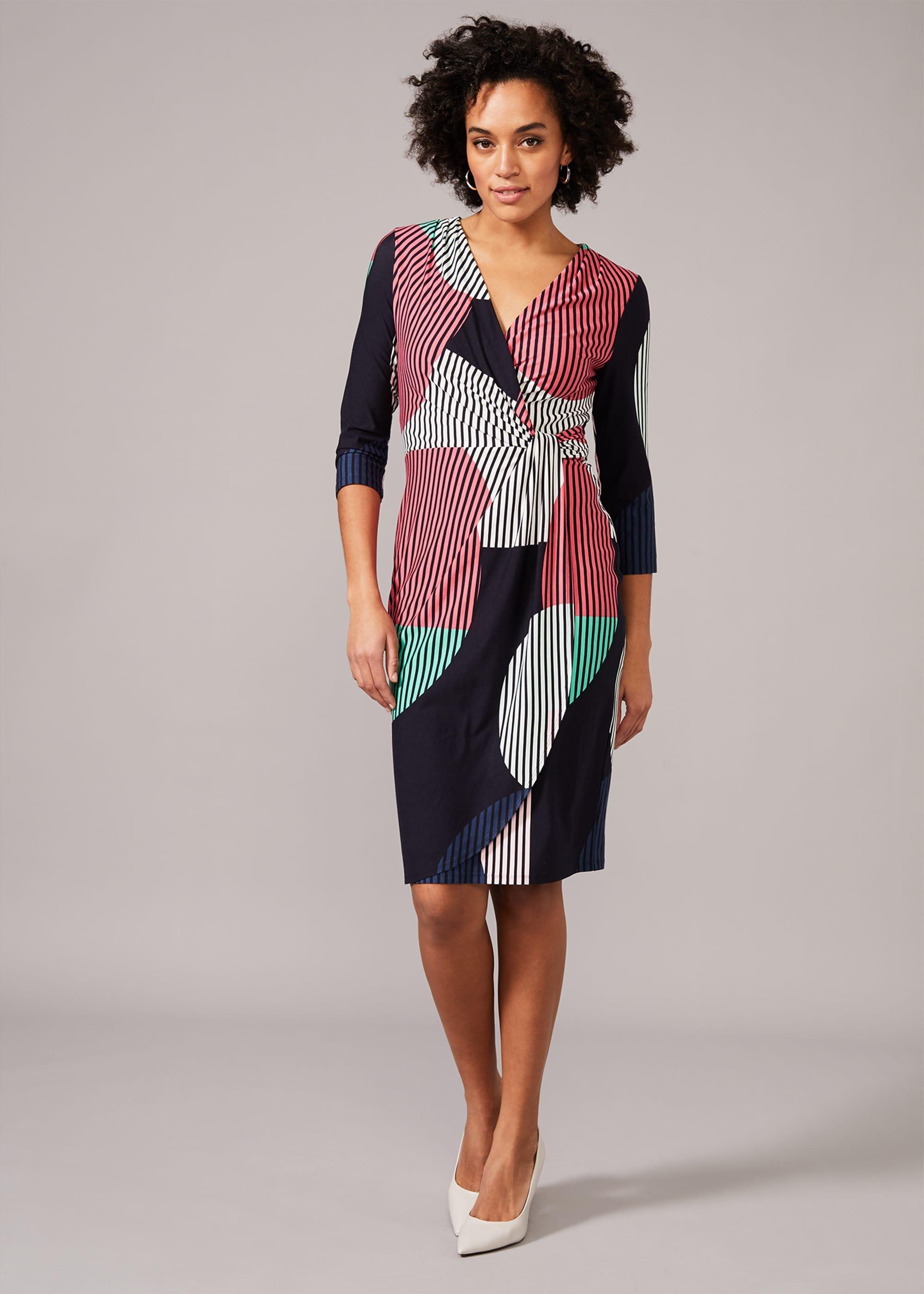 Safiya Mixed Print Wrap Dress