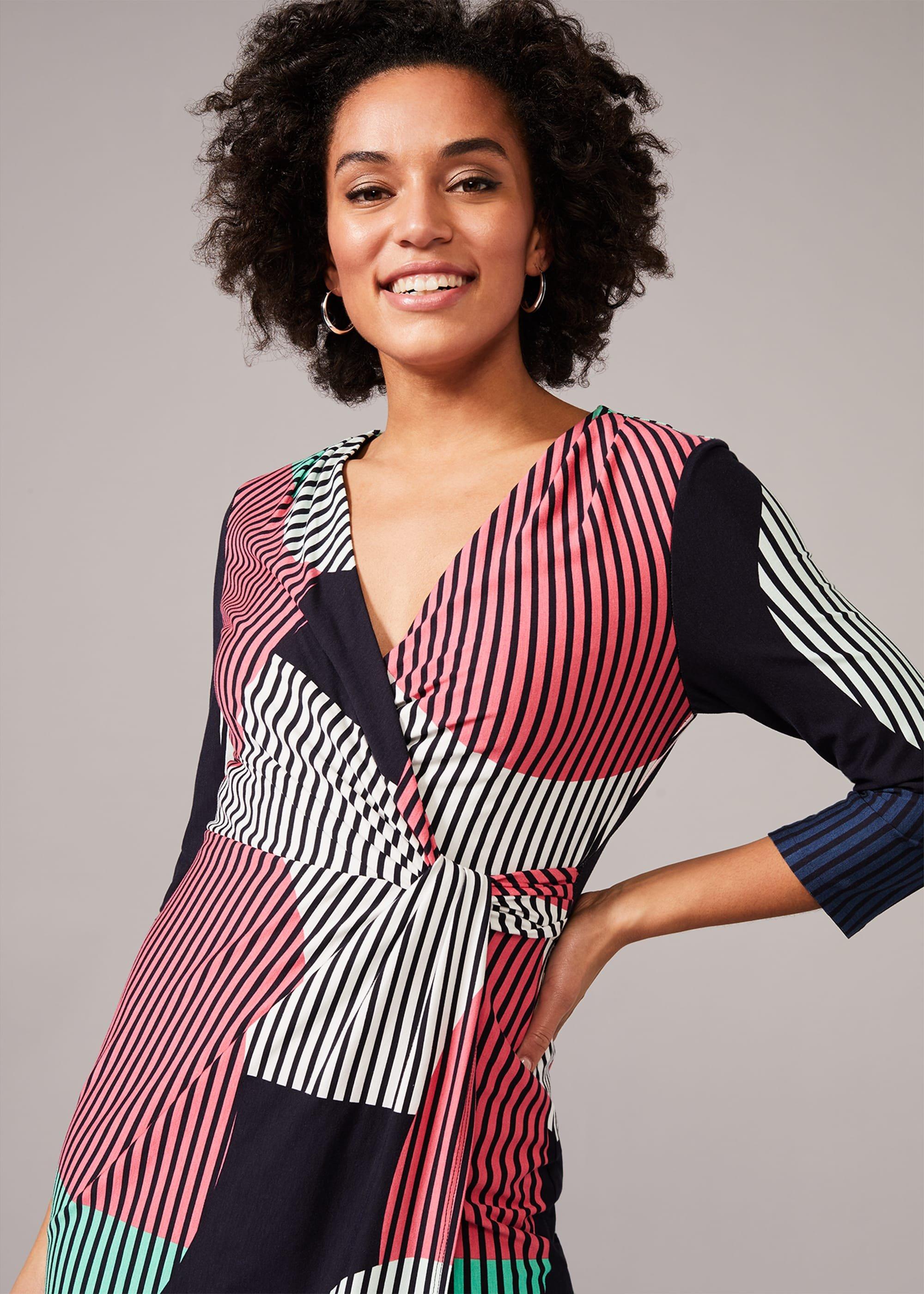 Safiya Mixed Print Wrap Dress