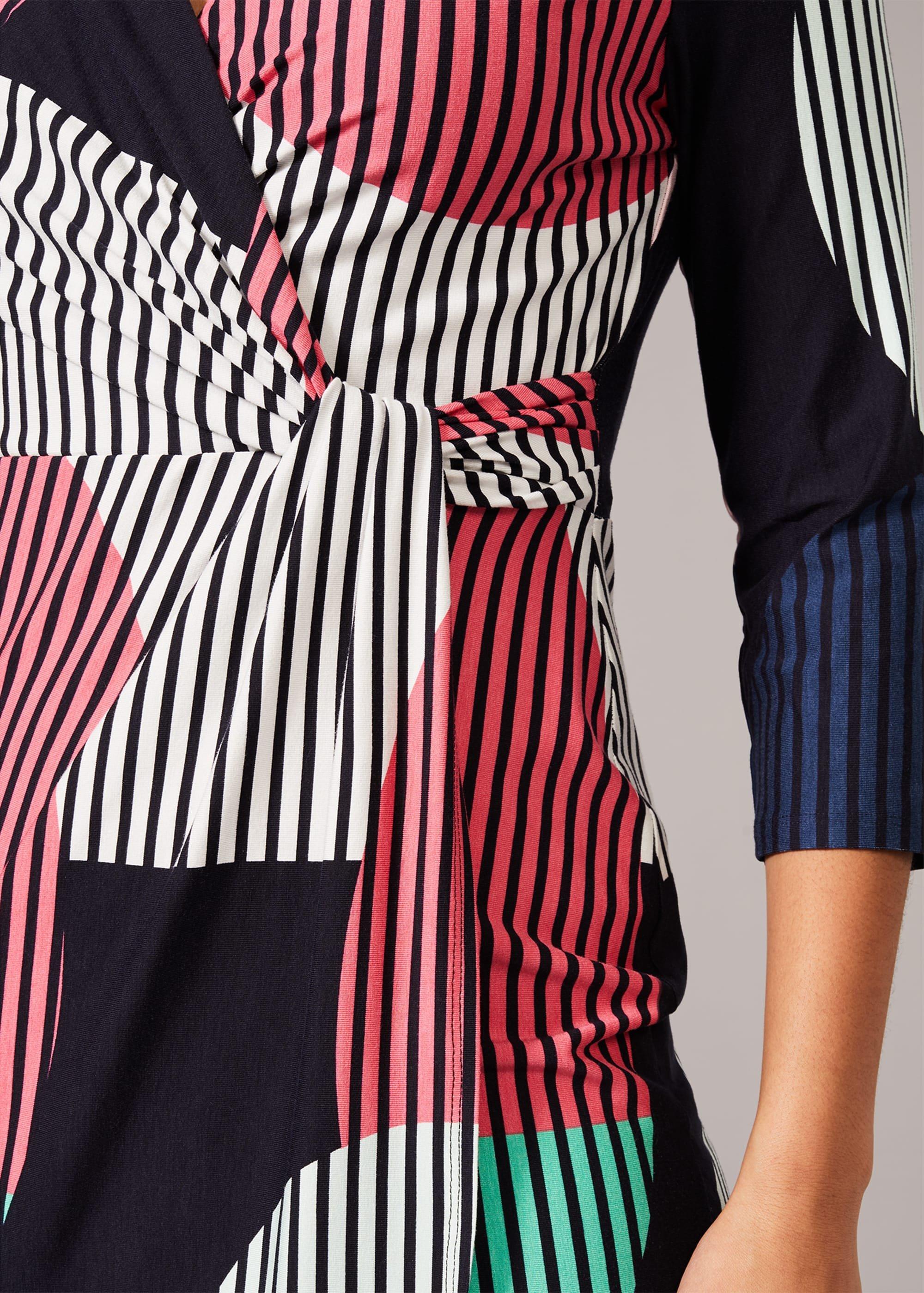 Safiya Mixed Print Wrap Dress