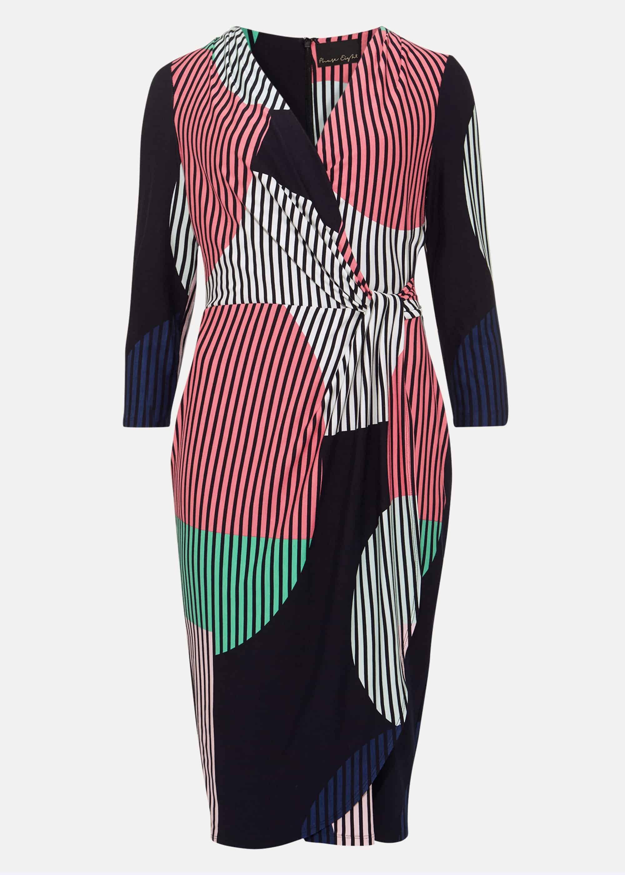 Safiya Mixed Print Wrap Dress
