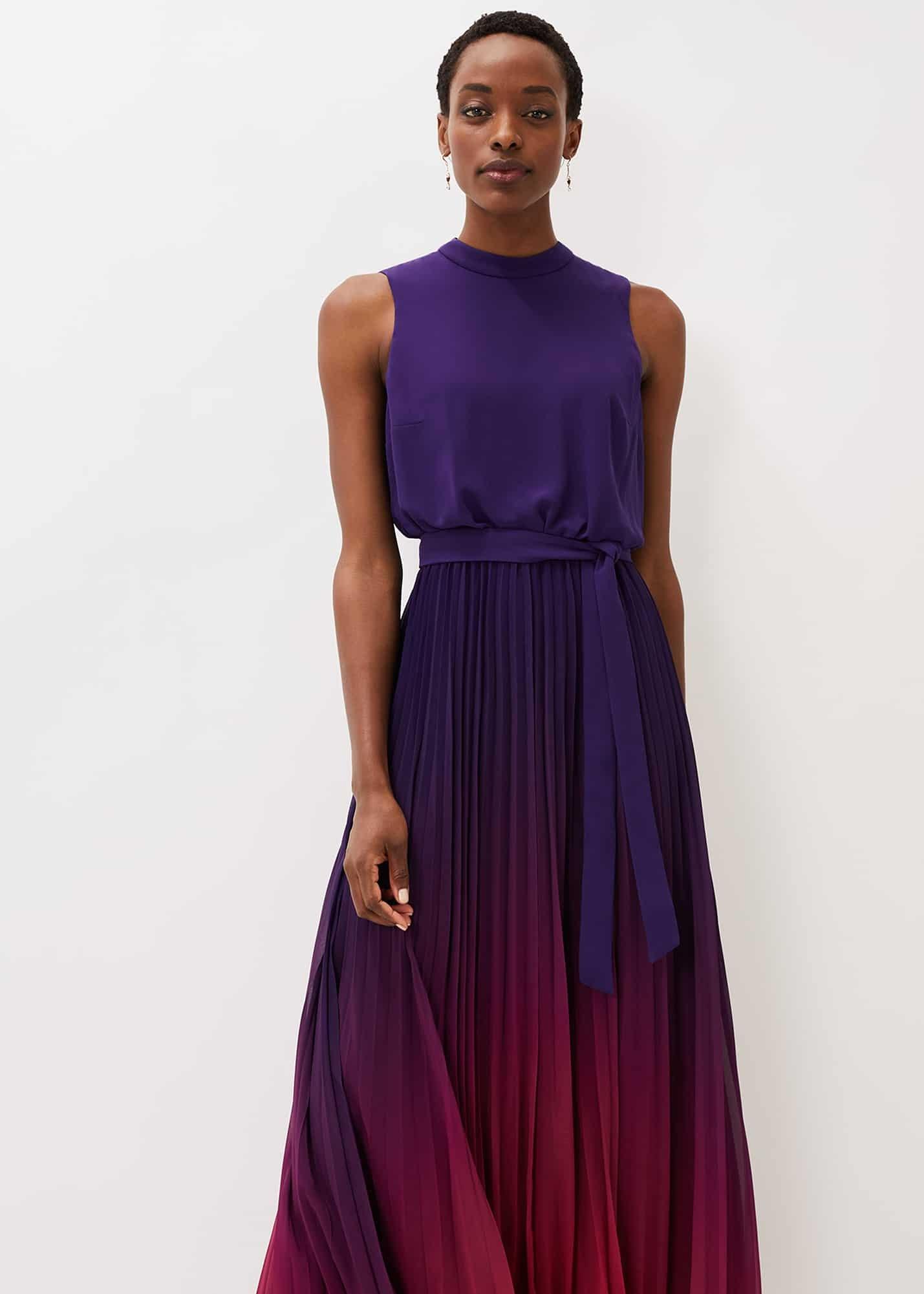 Lily Dip Dye Pleated Dress