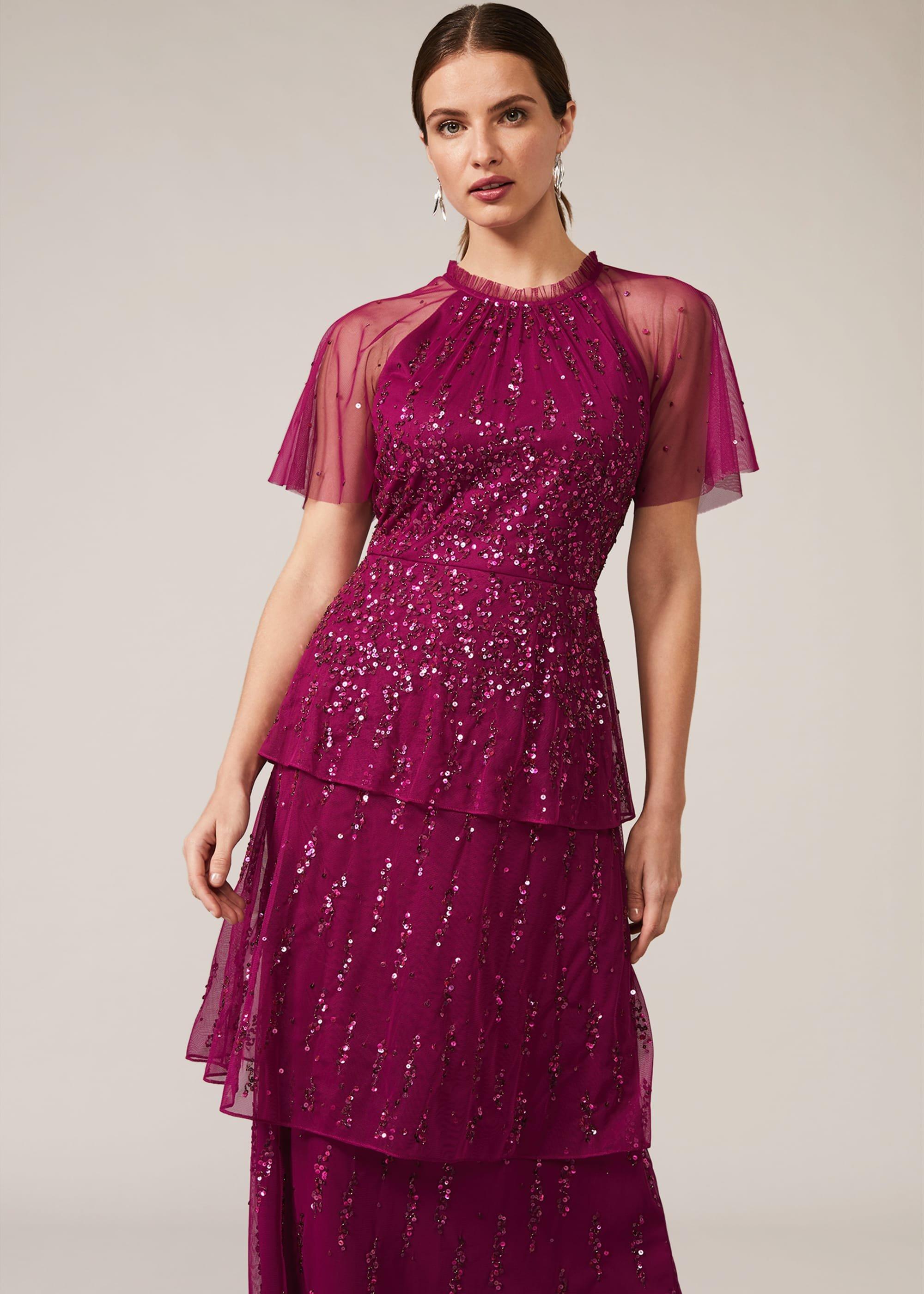 Liliana Tiered Embellished Dress