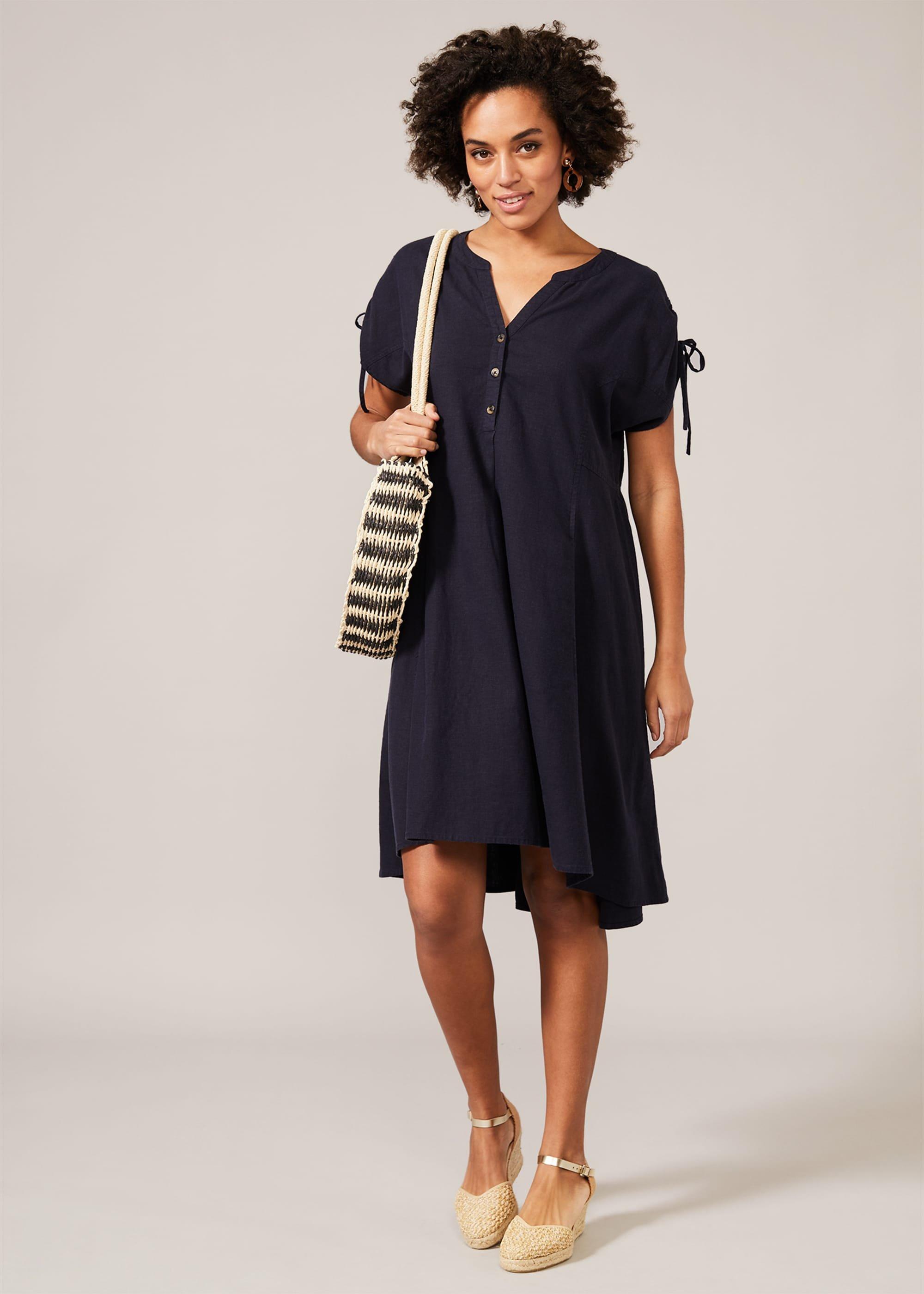 Mimoza Linen-Blend Swing Dress