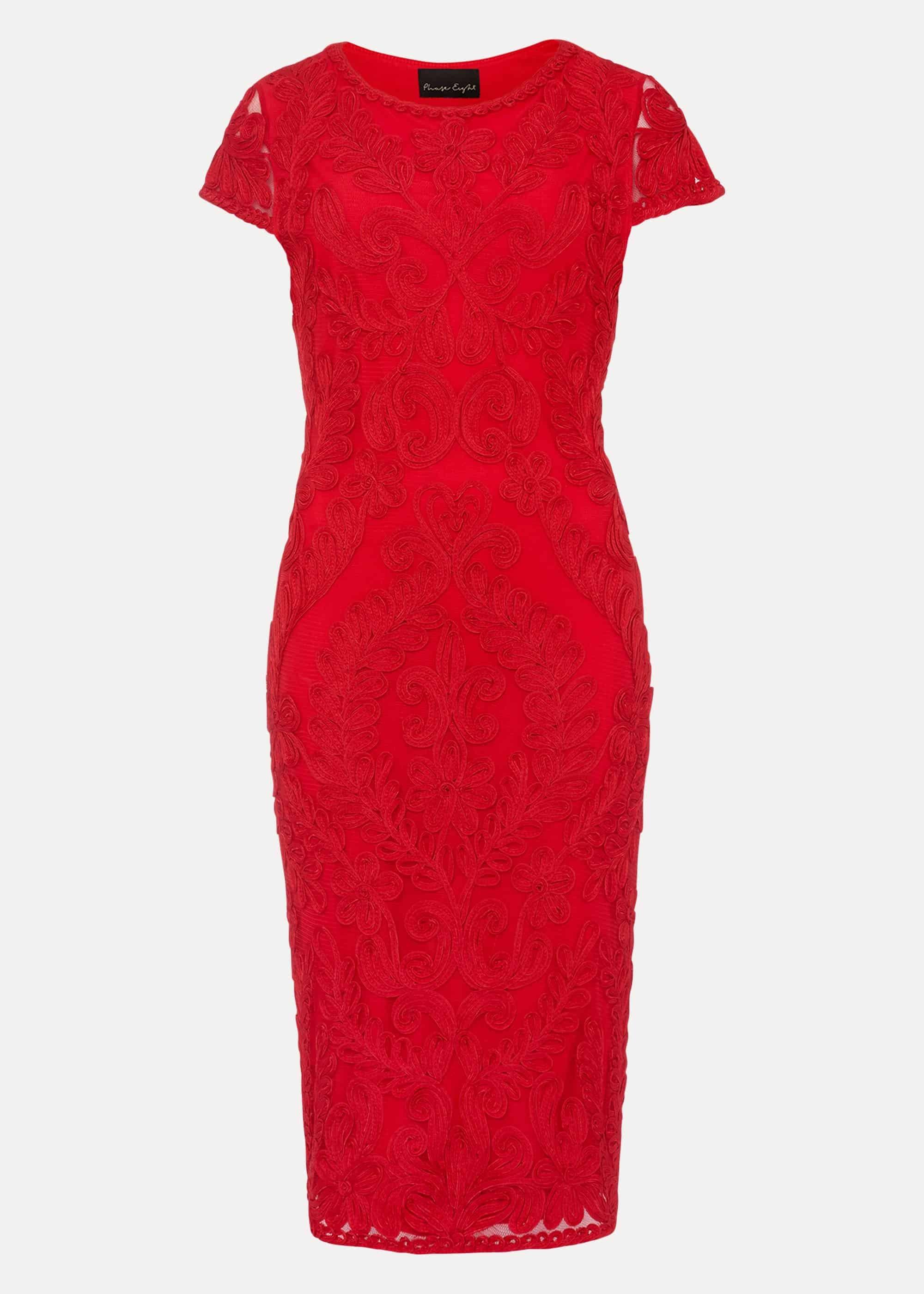 Cat Tapework Lace Fitted Dress