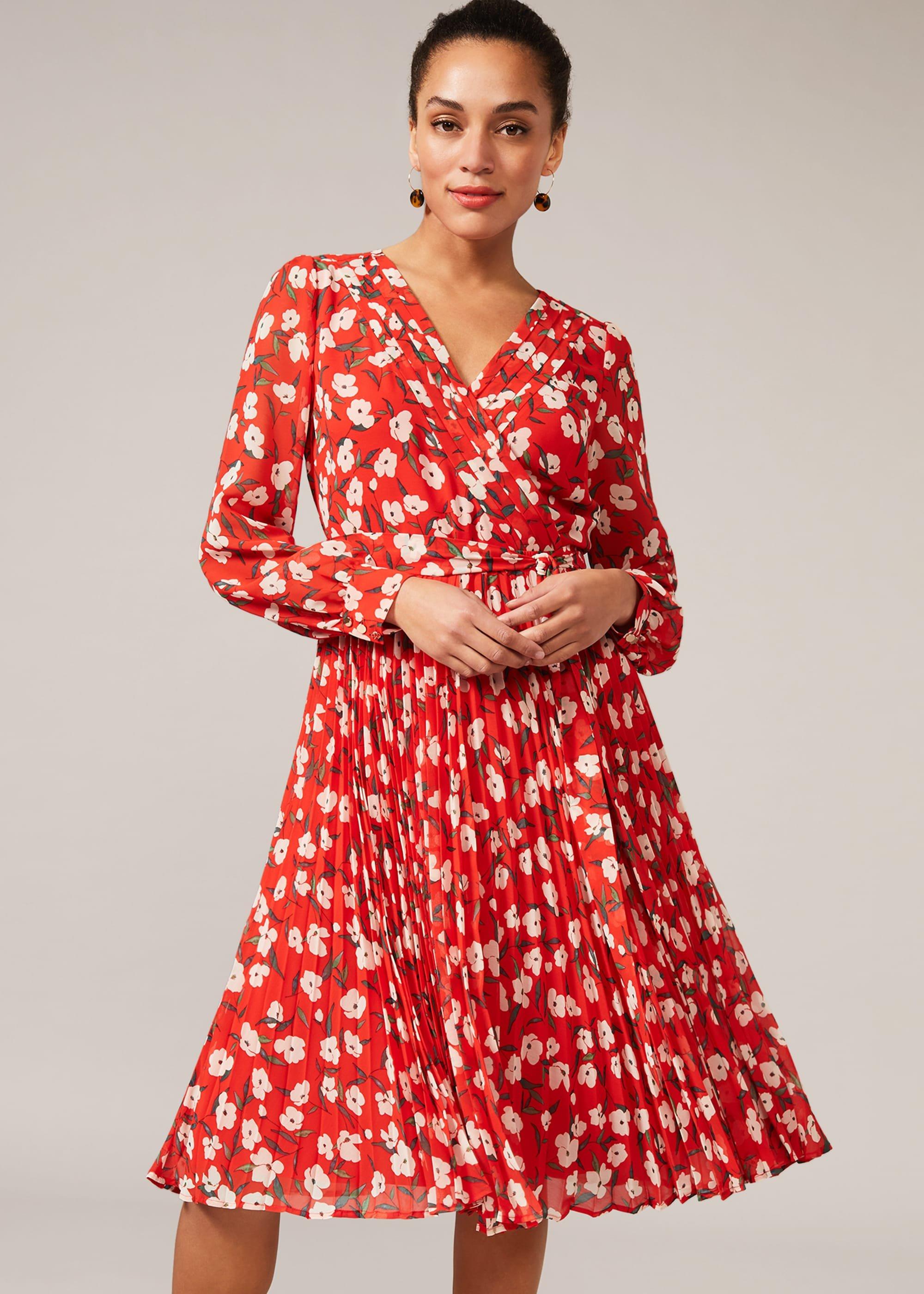 Lou-Poppy Floral Ditsy Pleated Dress