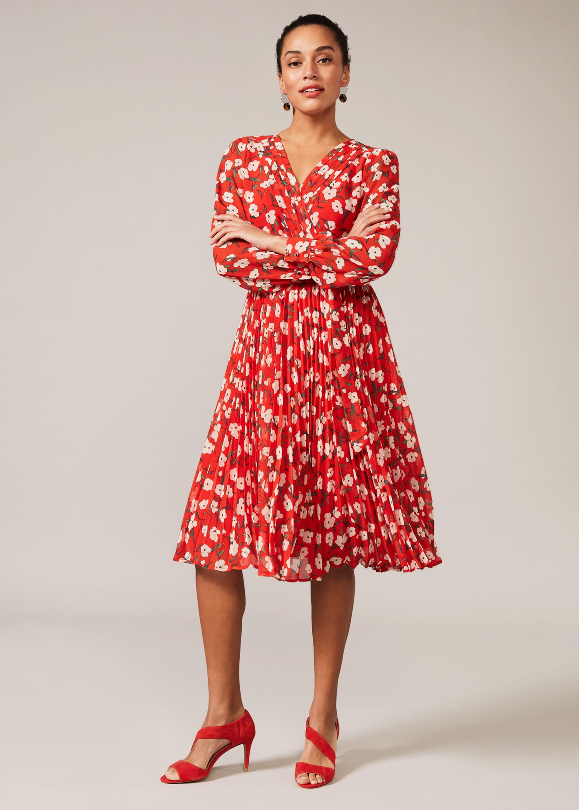 Lou-Poppy Floral Ditsy Pleated Dress