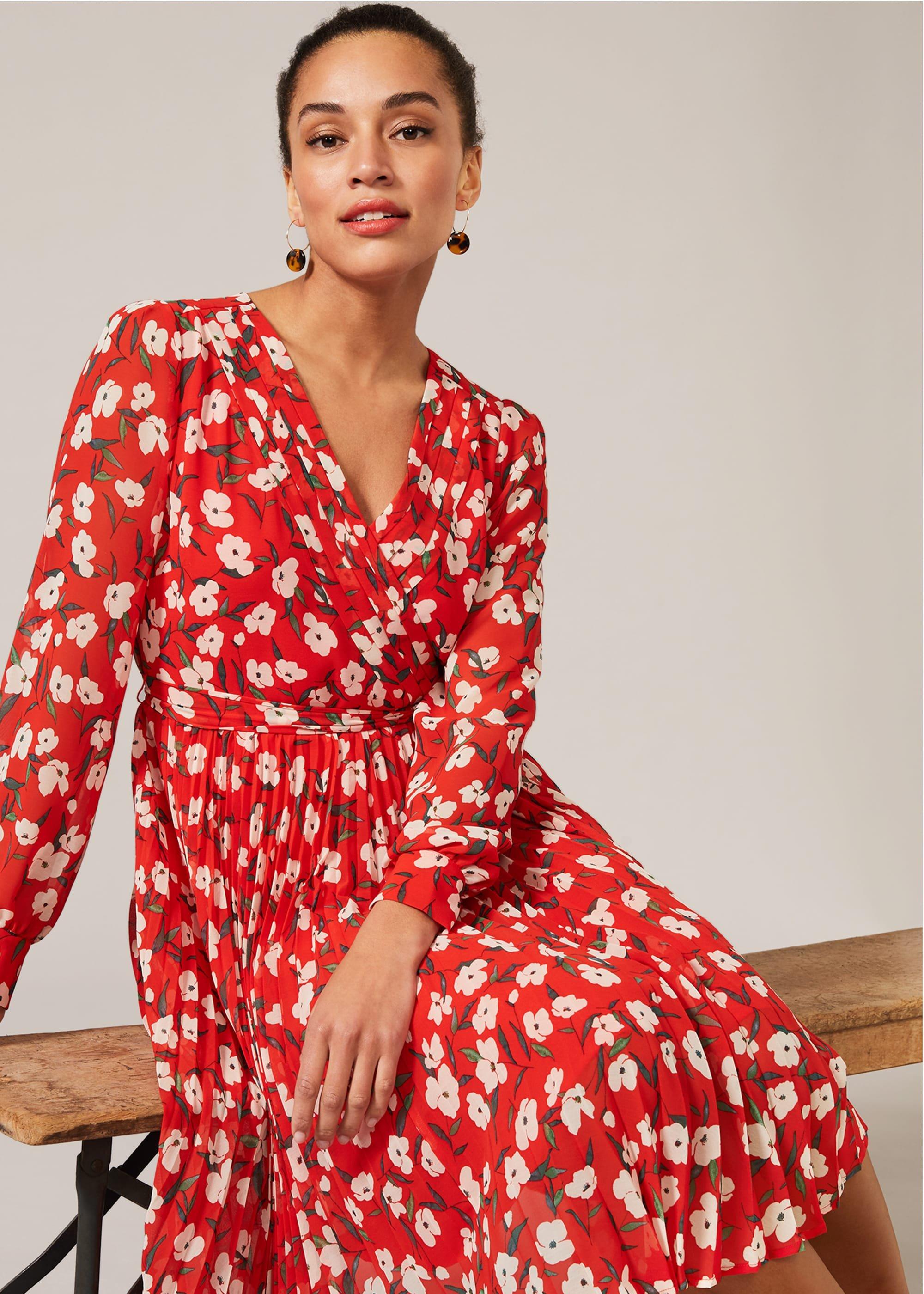 Lou-Poppy Floral Ditsy Pleated Dress